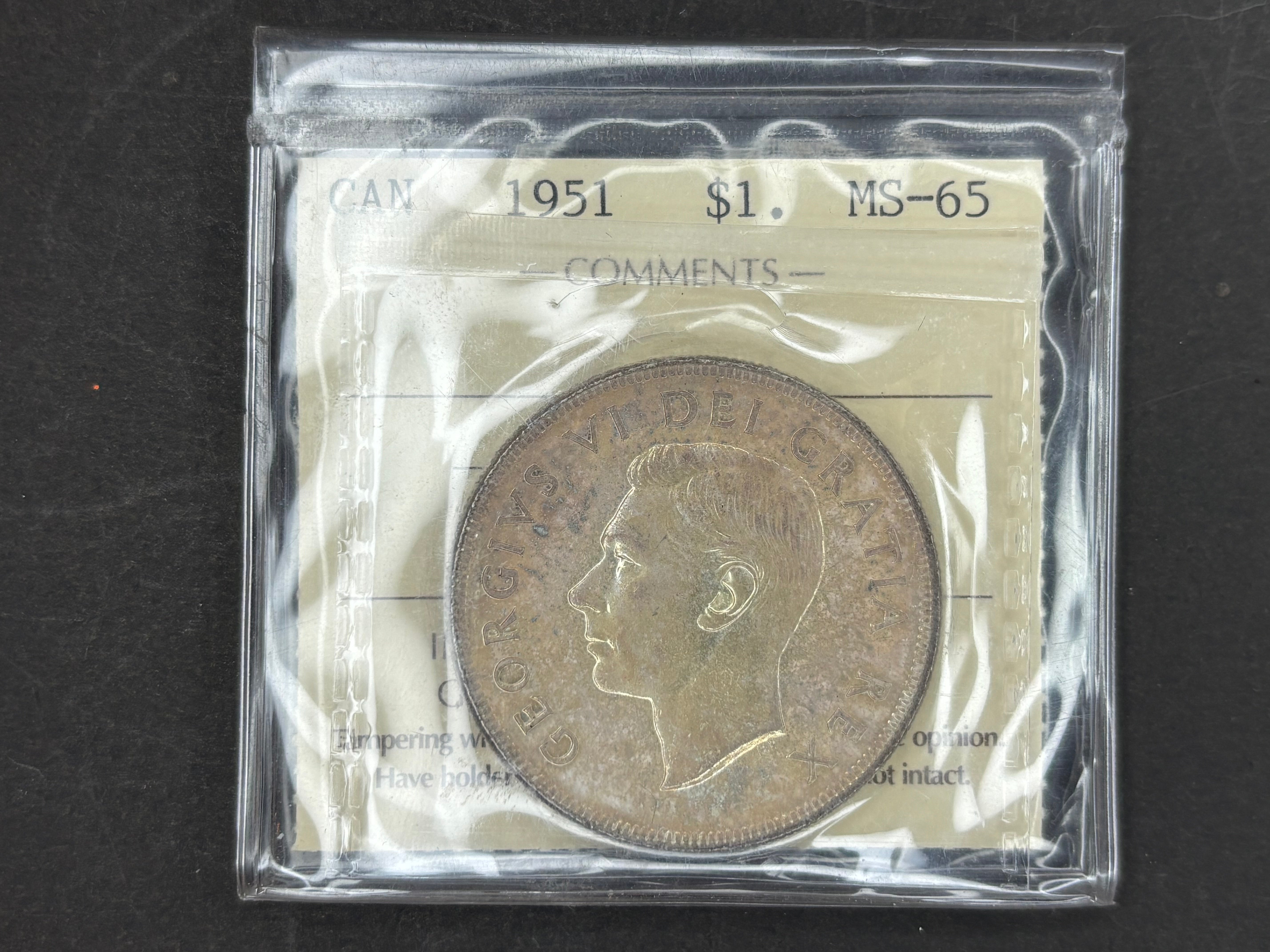 Canadian Silver Coin - Dollars - 1951 - MS65 ICCS
