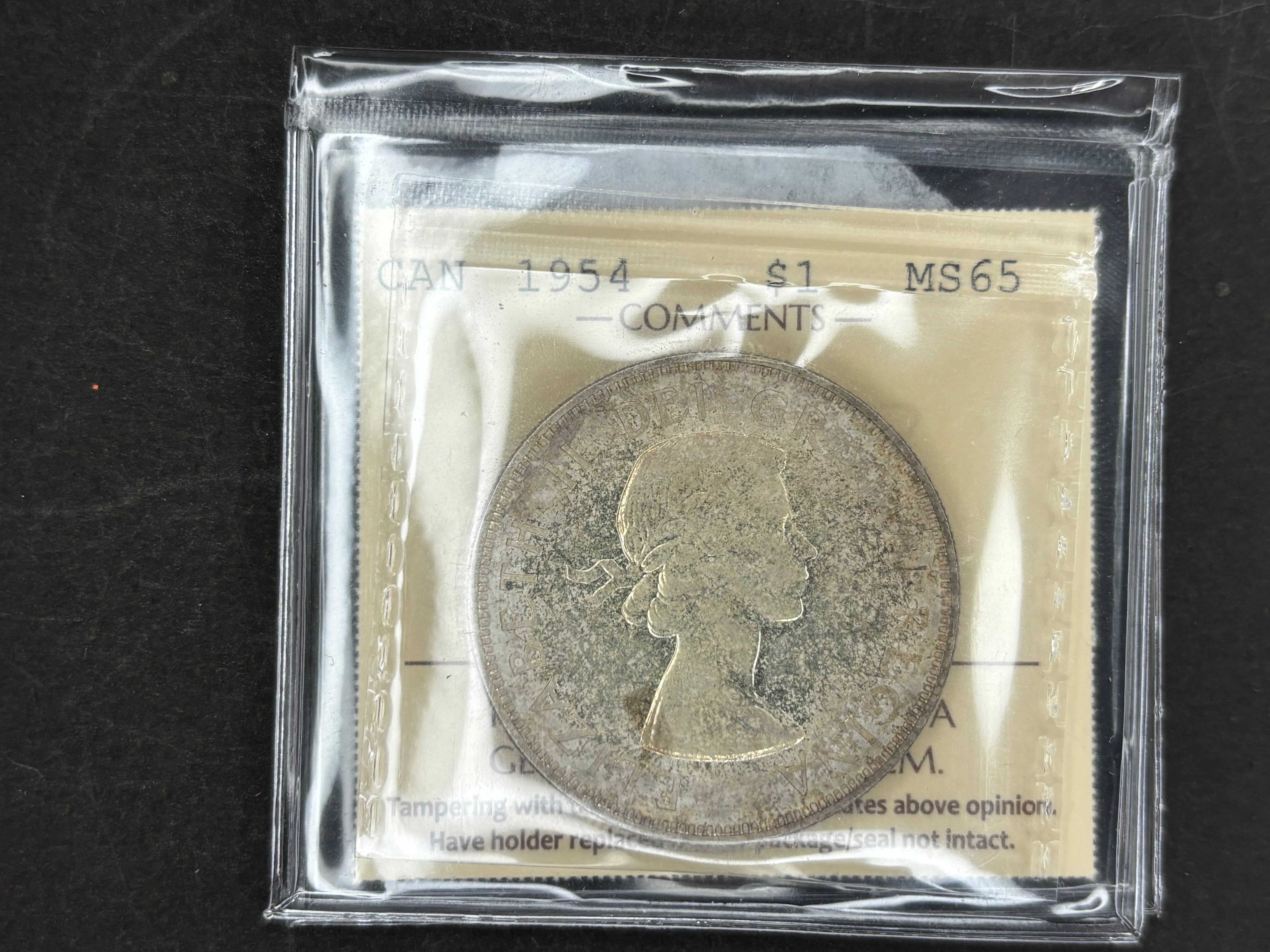 Canadian Silver Coin - Dollars - 1954 - MS65 ICCS