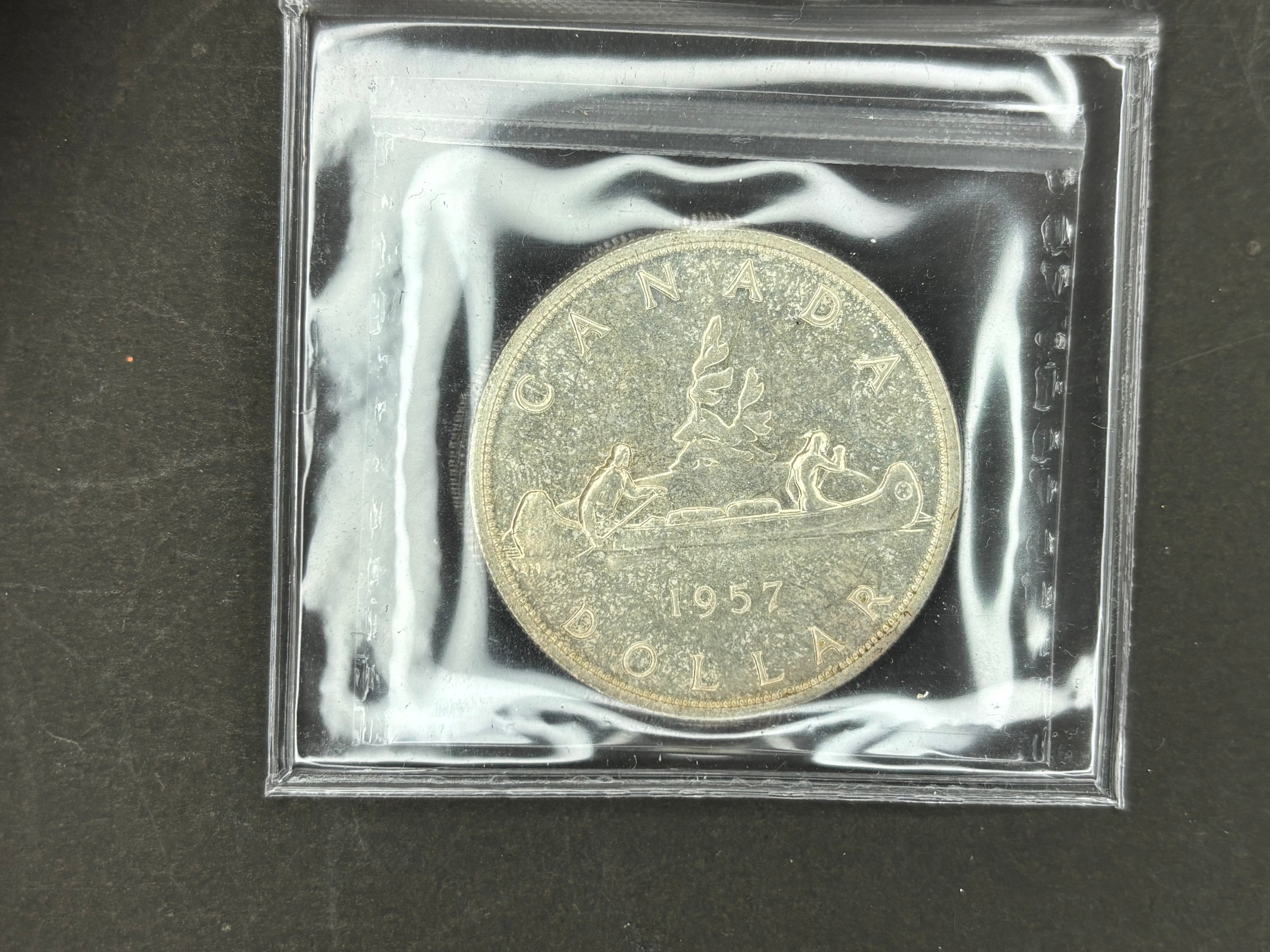 Canadian Silver Coin - Dollars - 1957 - MS65 ICCS