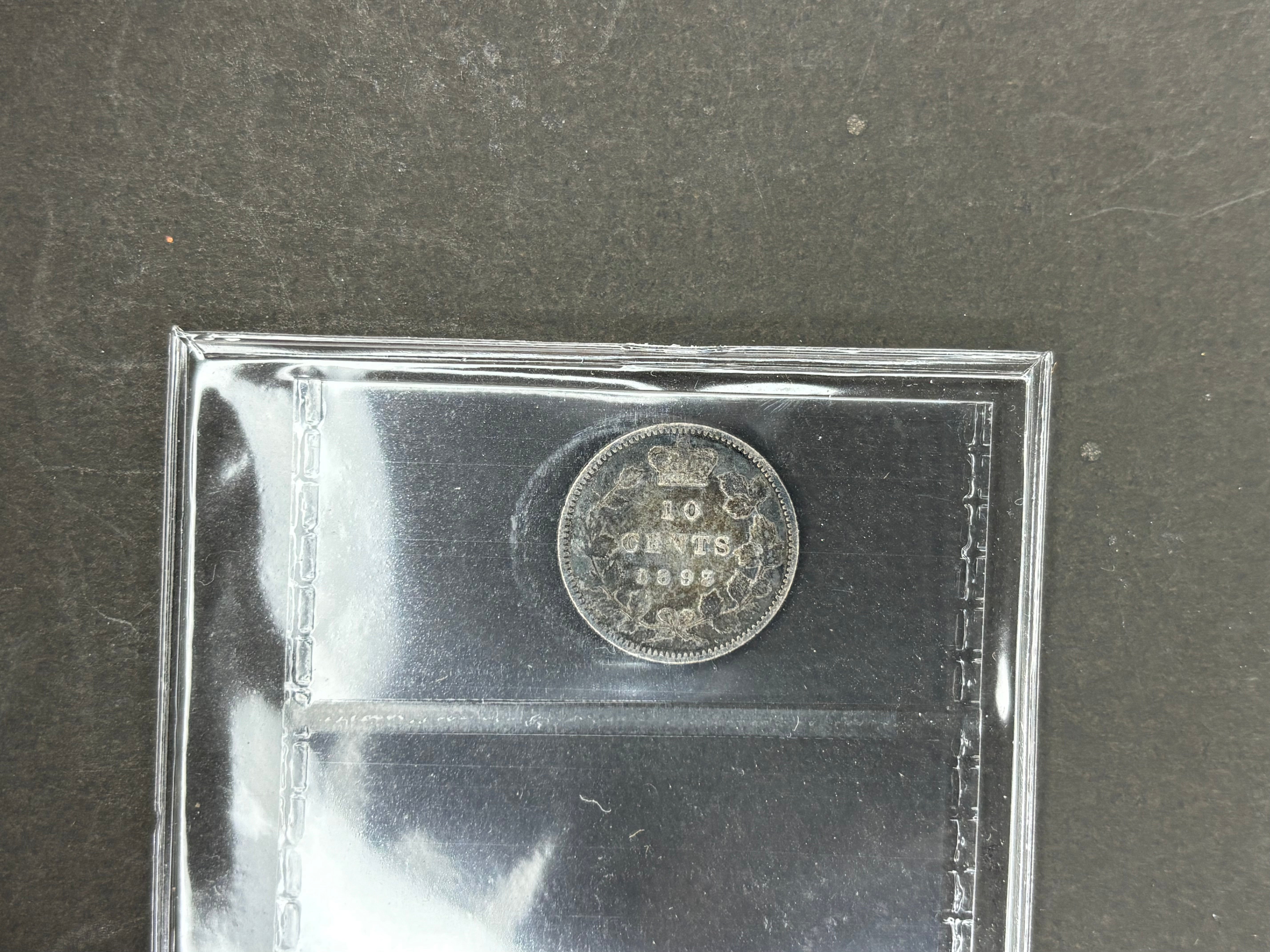 Canadian Silver Coin - 10 cents - 1893 FT3 Obv6 - F15 ICCS