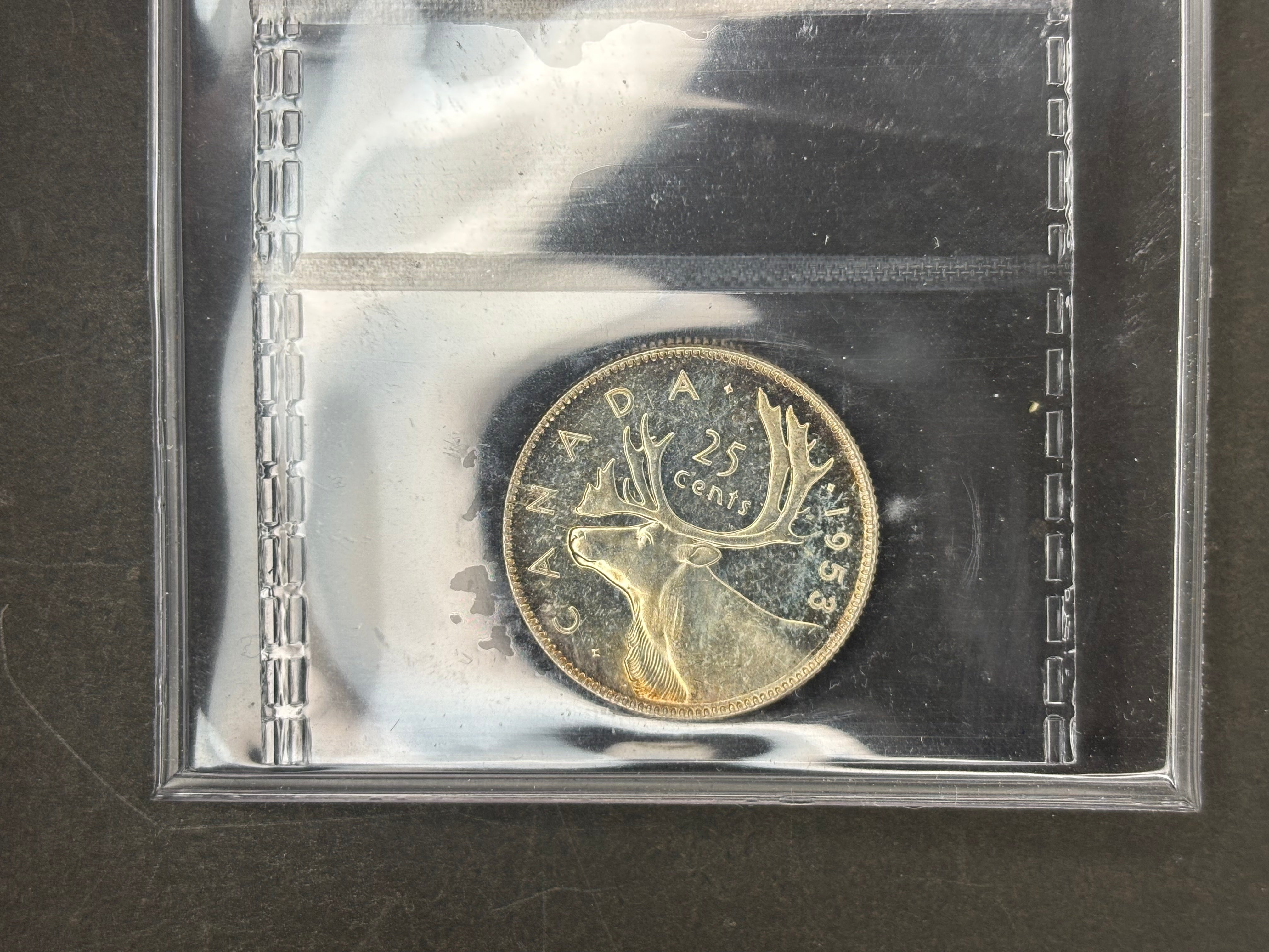 Canadian Silver Coin - 25 cents - 1953 LD - MS63 ICCS