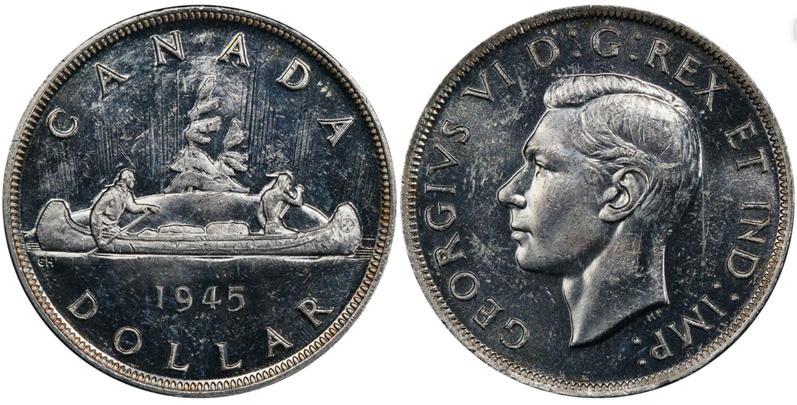 Canadian Silver Dollar 1945: One of the Rarest Regular-Issue Voyageur Dollars