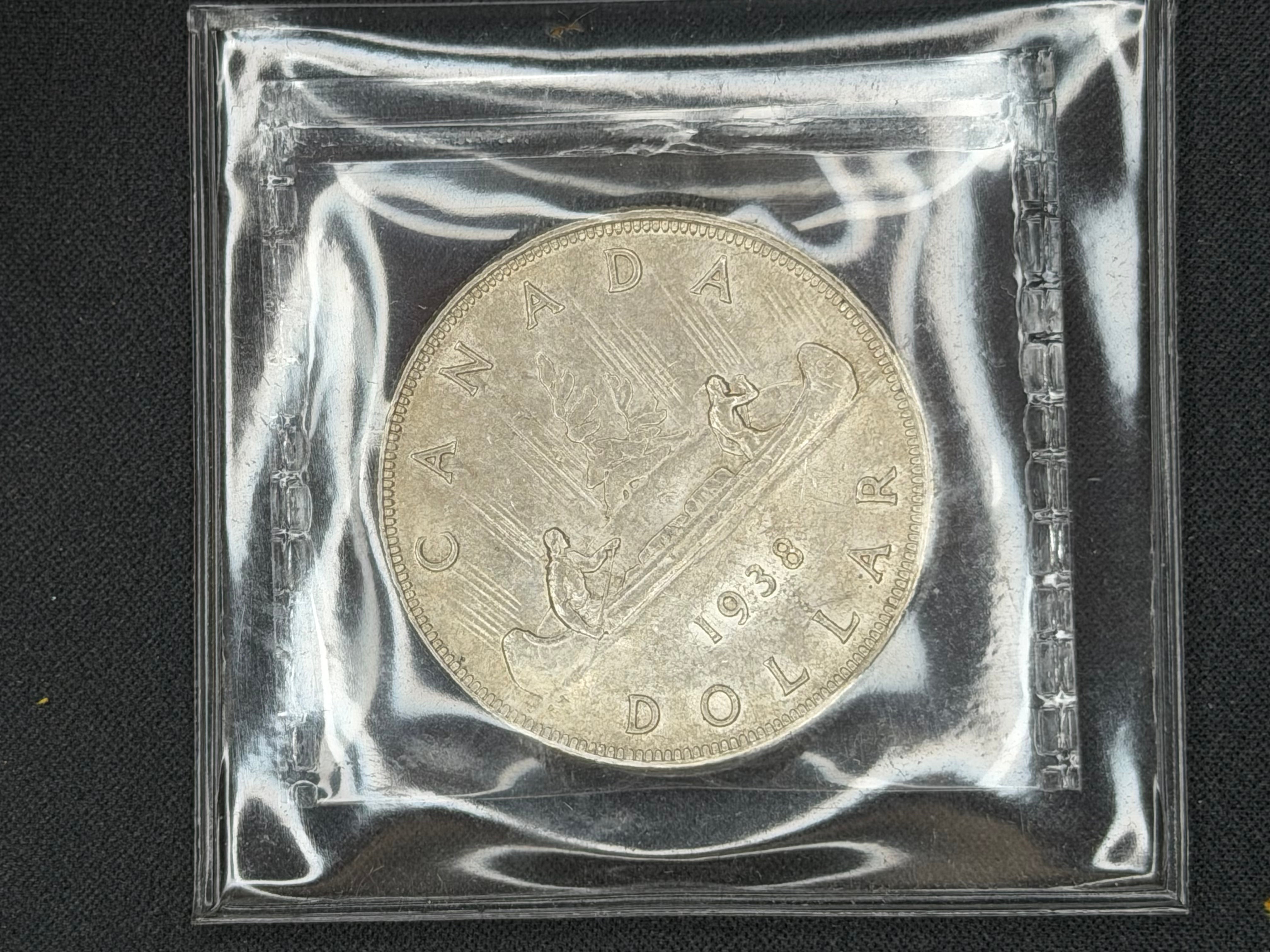 Canadian Silver Coin - Dollar - 1938 AU50 ICCS
