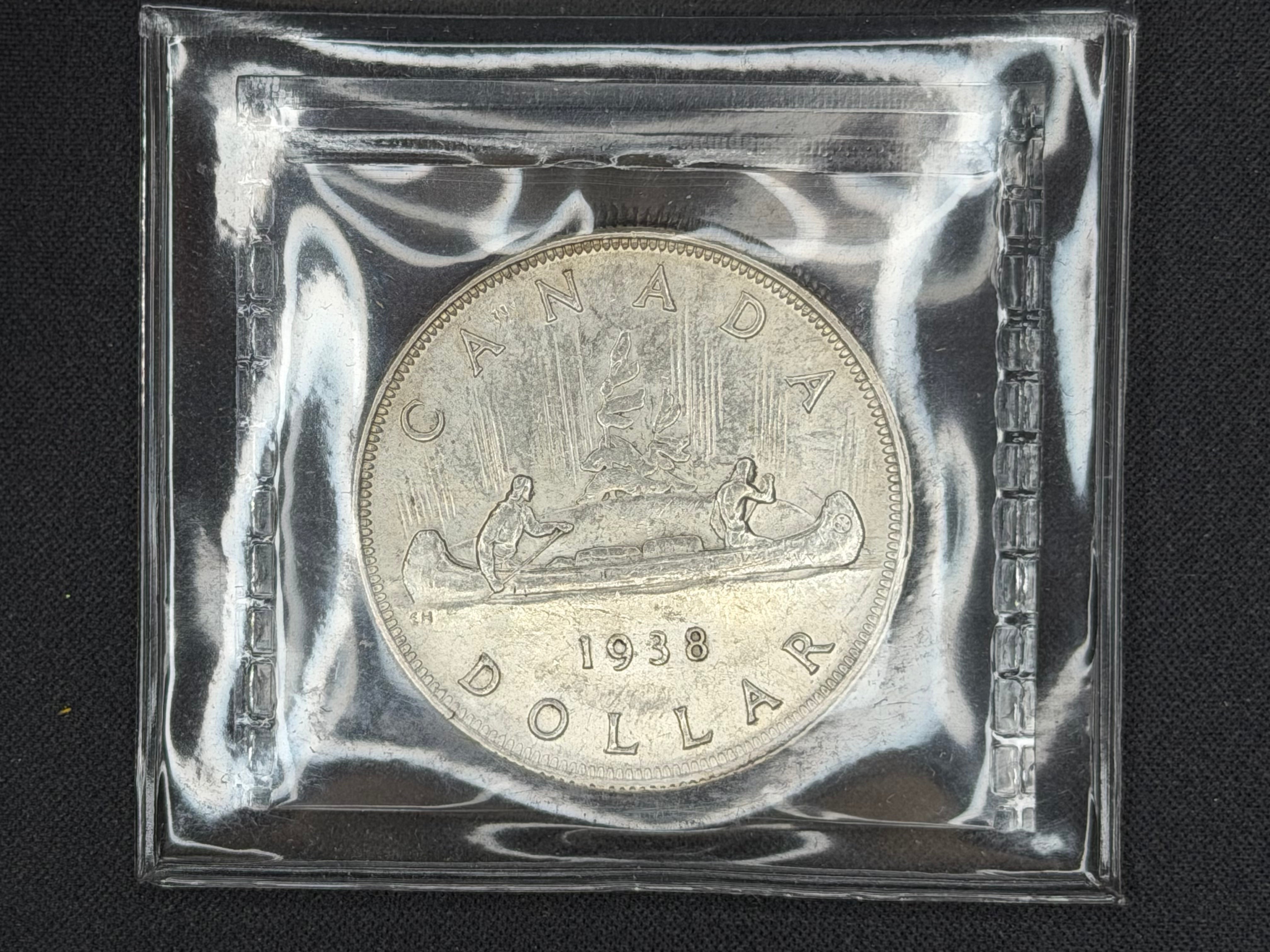 Canadian Silver Coin - Dollar - 1938 AU55 ICCS