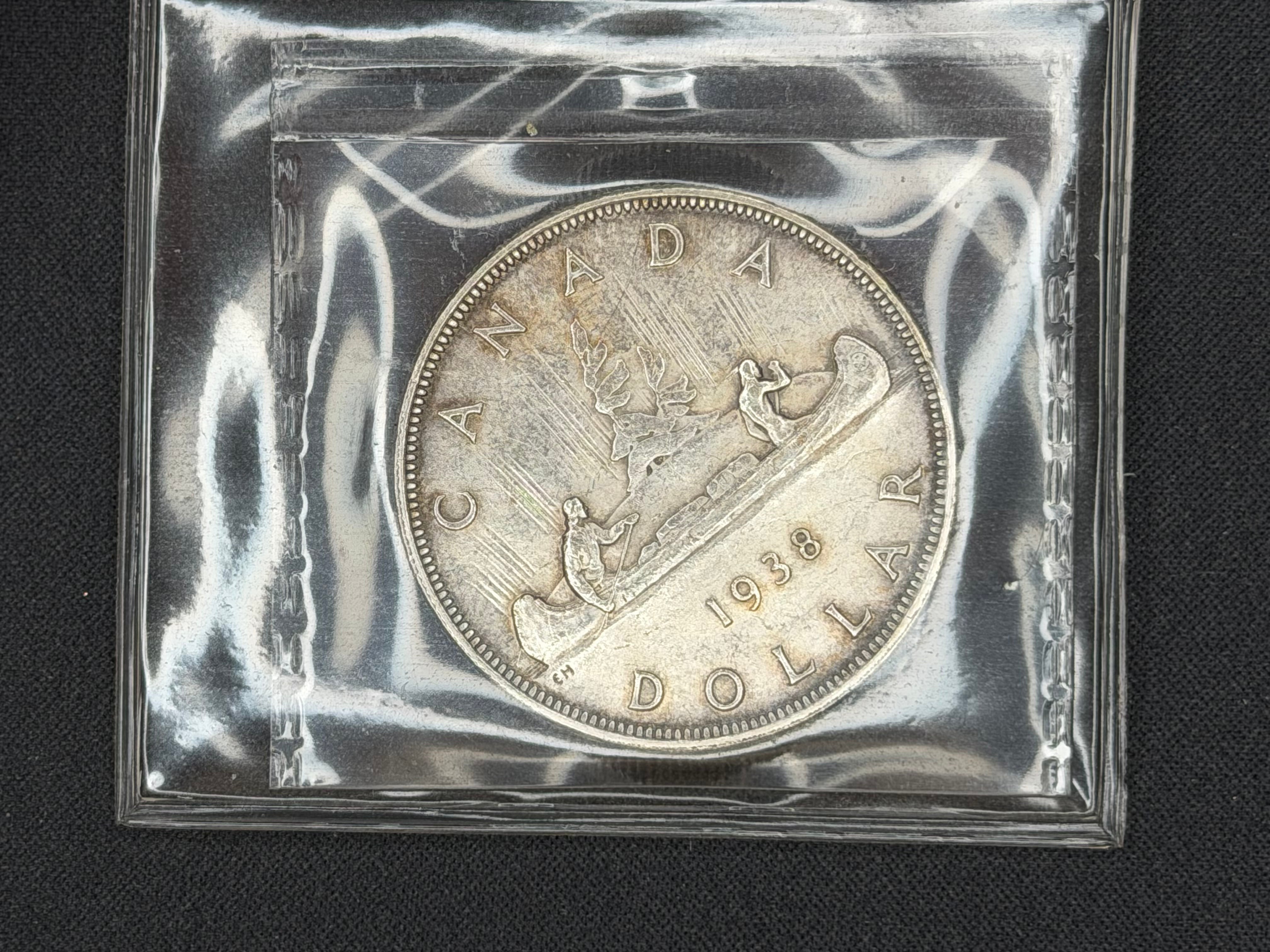 Canadian Silver Coin - Dollar - 1938 AU55 ICCS