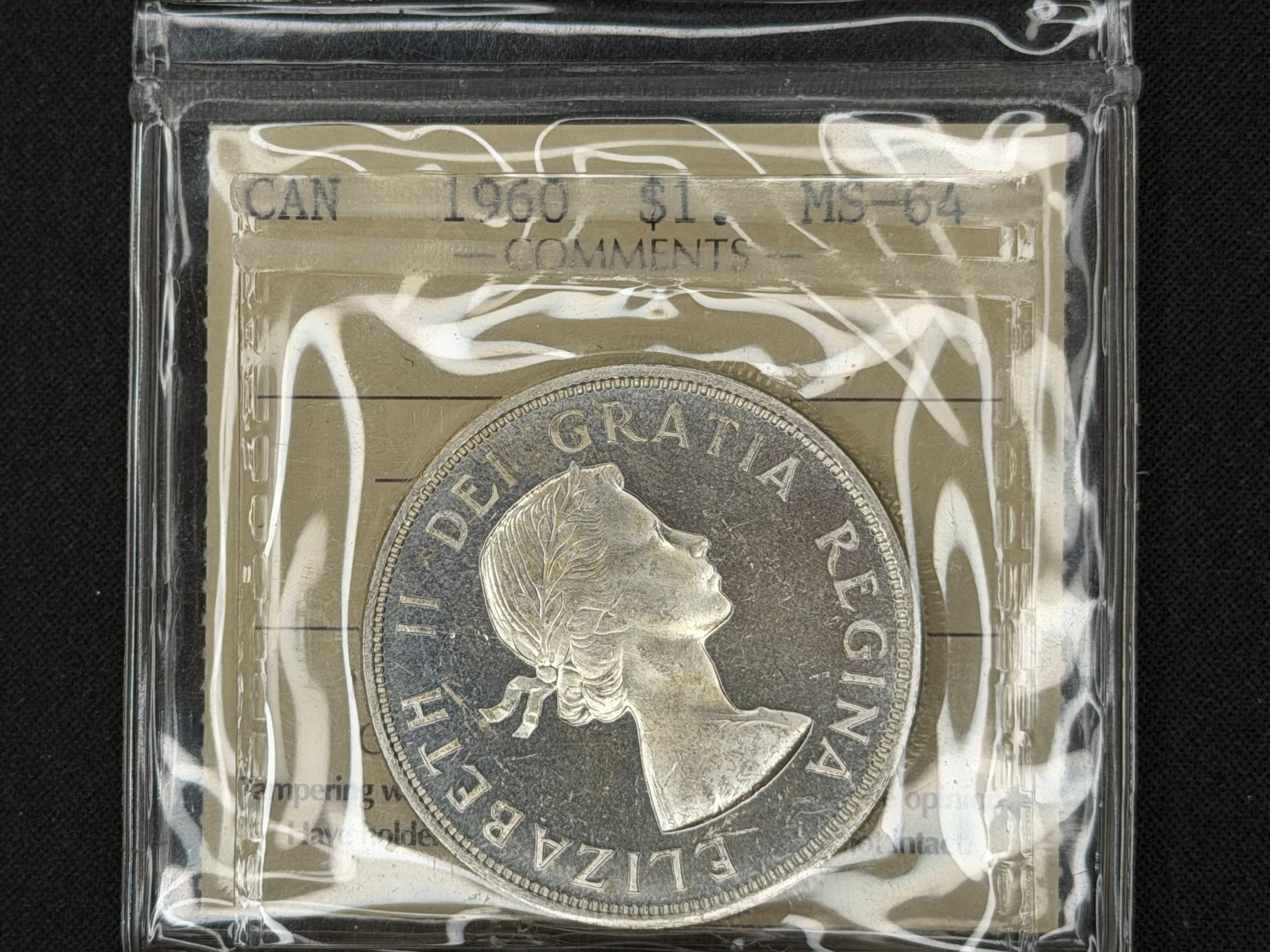 Canadian Silver Coin - Dollar - 1960 - MS64 ICCS