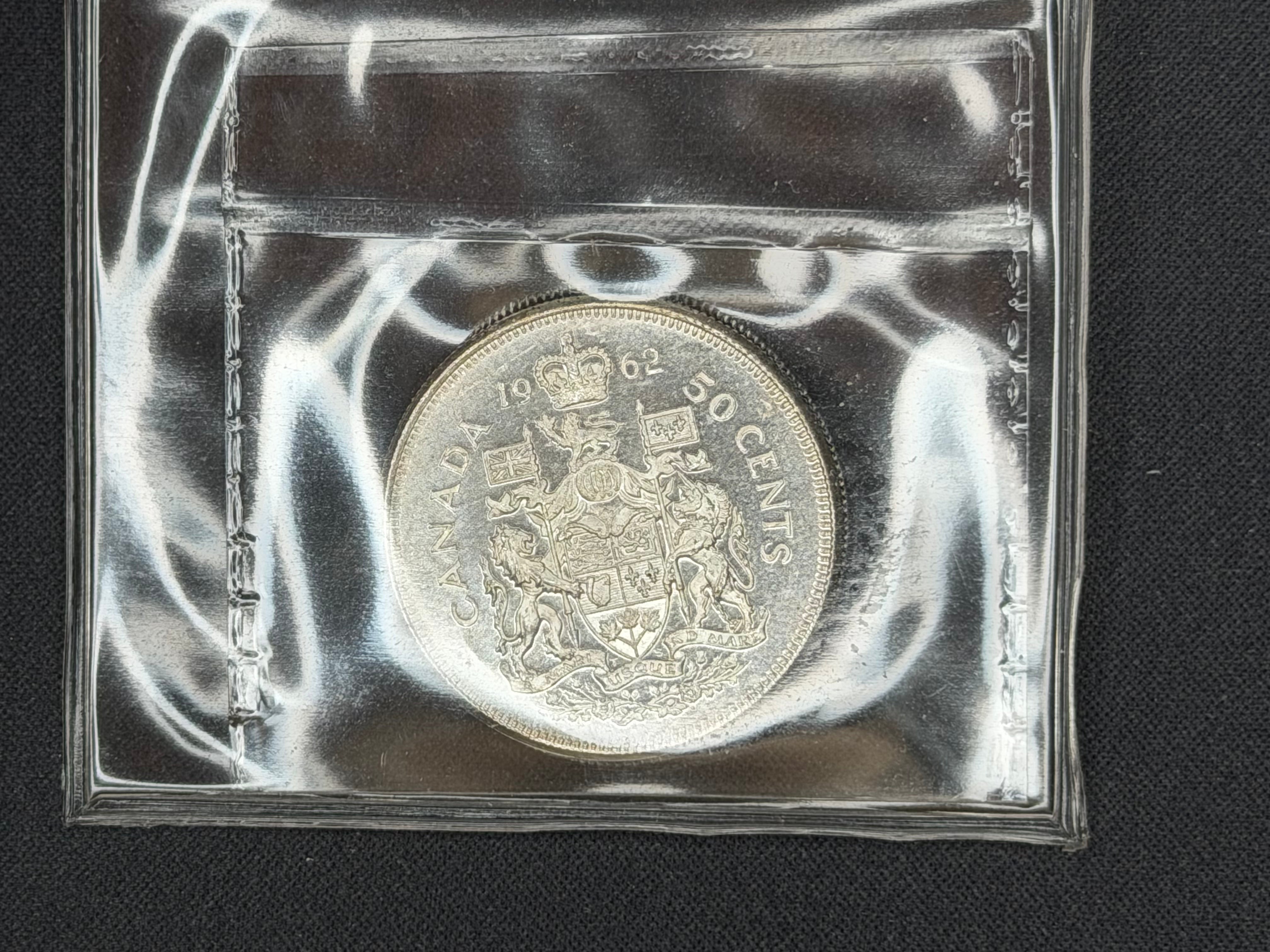 Canadian Silver Coin - 50 cents - 1962 Cameo - MS63 ICCS