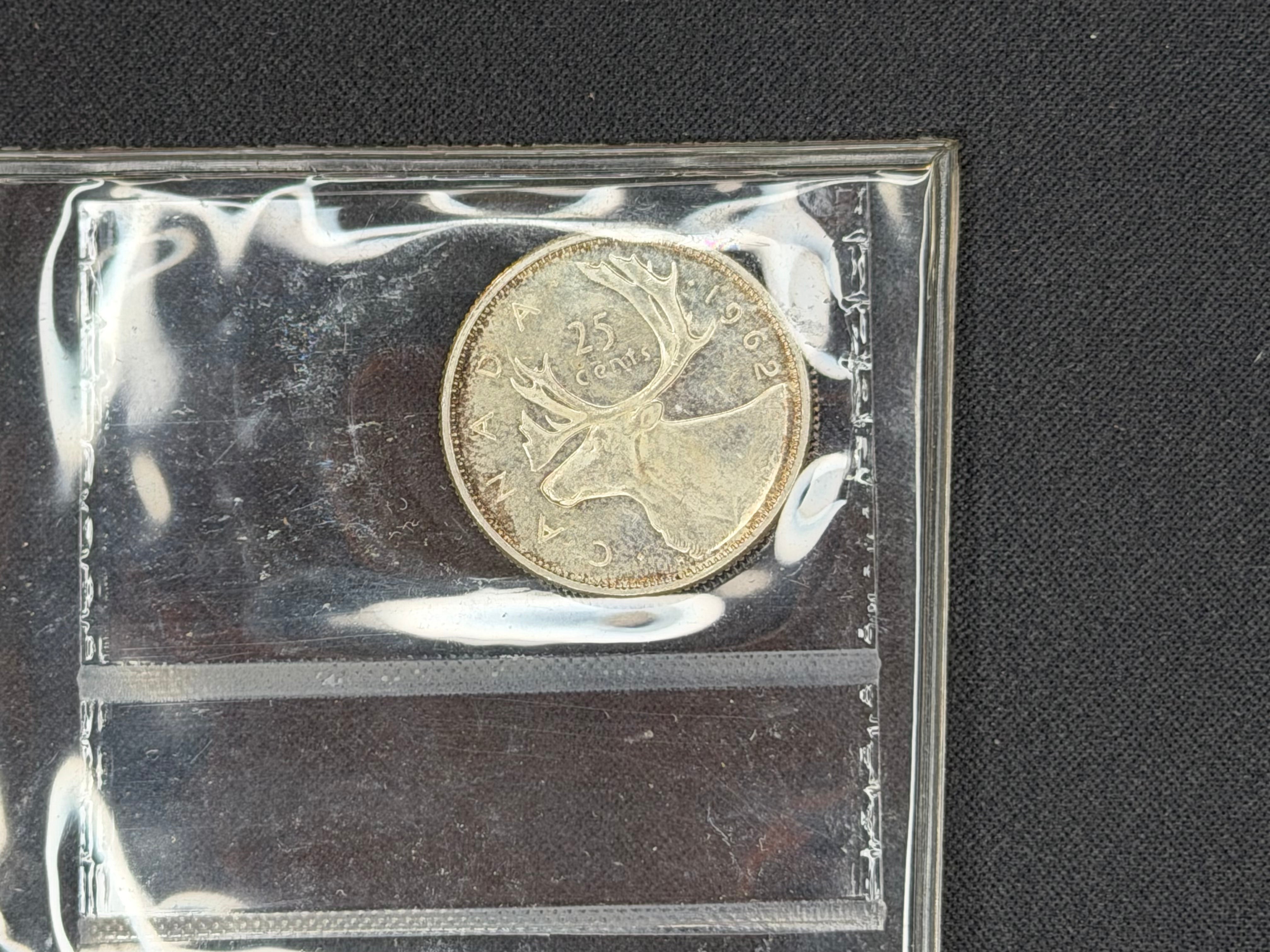 Canadian Silver Coin - 25 cents - 1962  - MS63 ICCS