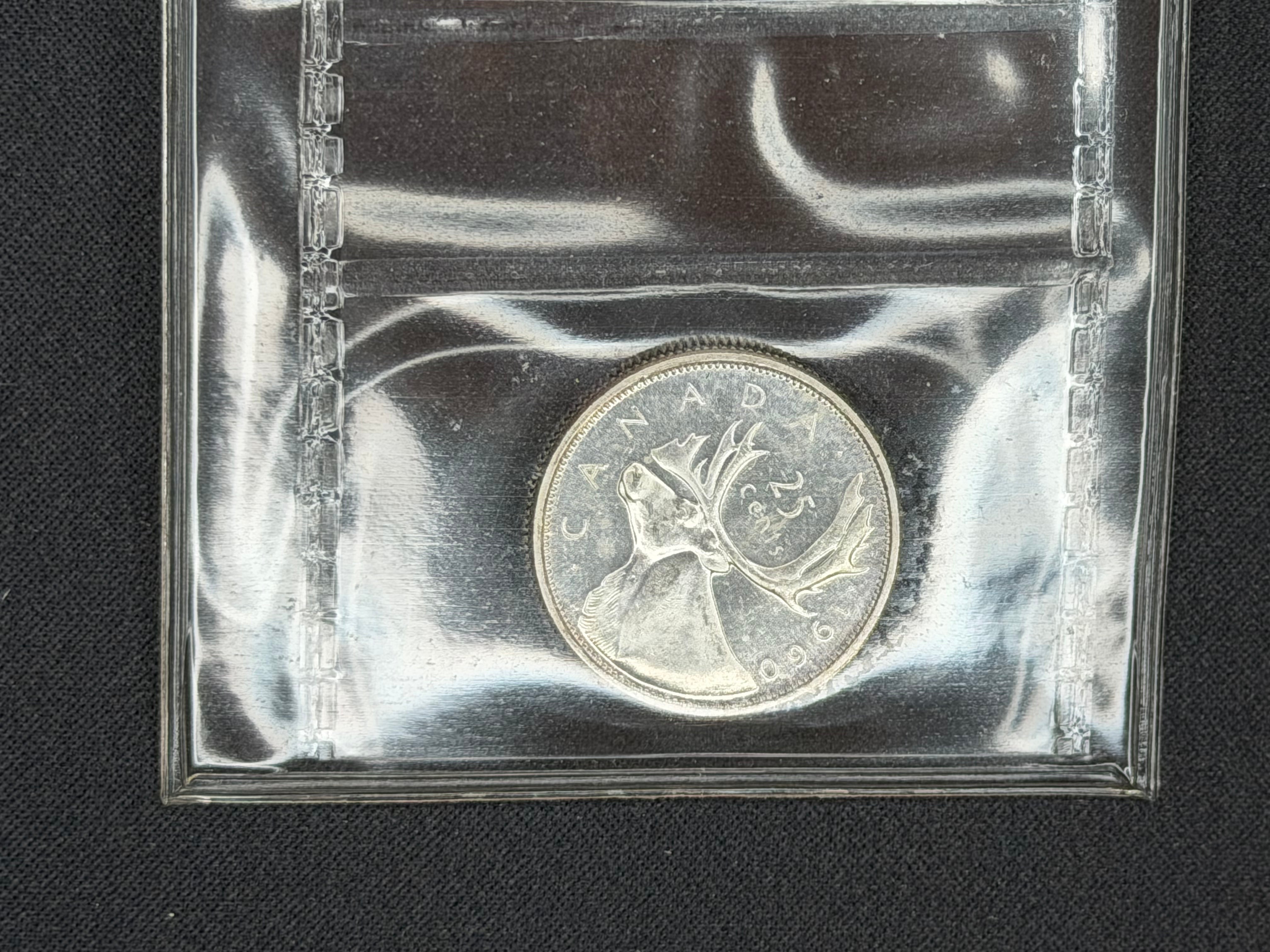 Canadian Silver Coin - 25 cents - 1960 - MS64 ICCS