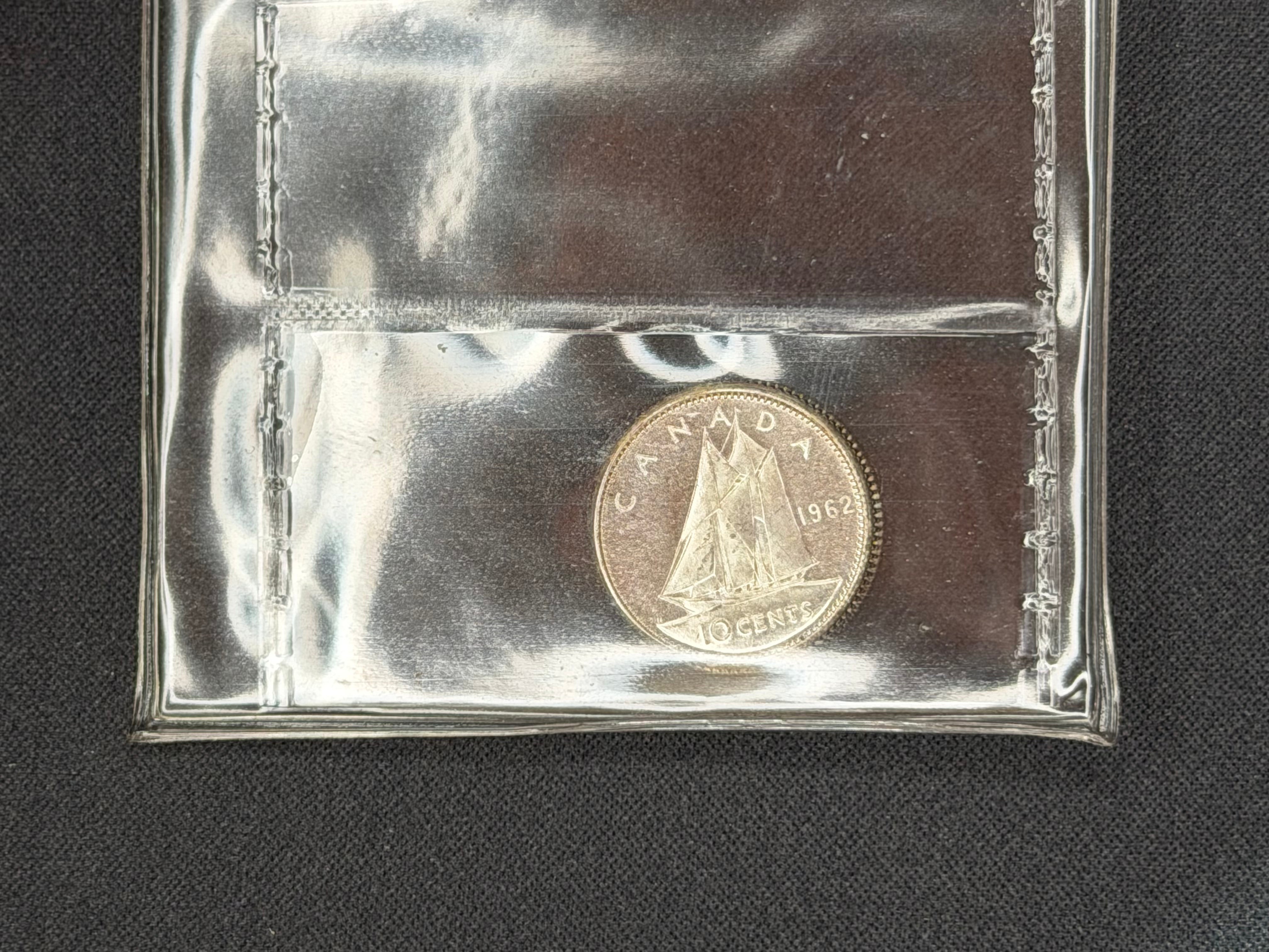 Canadian Silver Coin - 10 cents - 1962  - MS65 ICCS