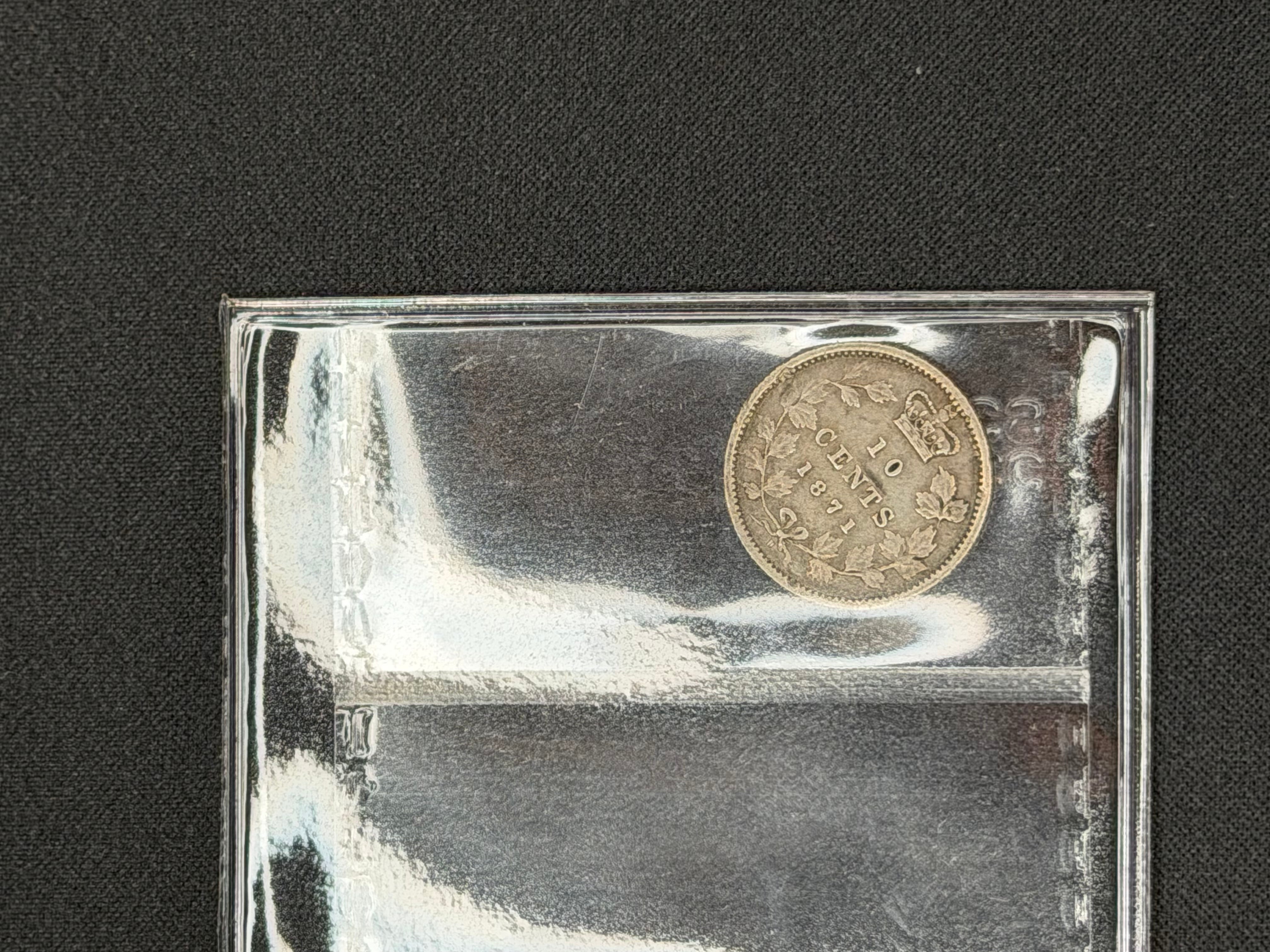 Canadian Silver Coin - 10 cents -1871H 7/7 - F15 CCCS
