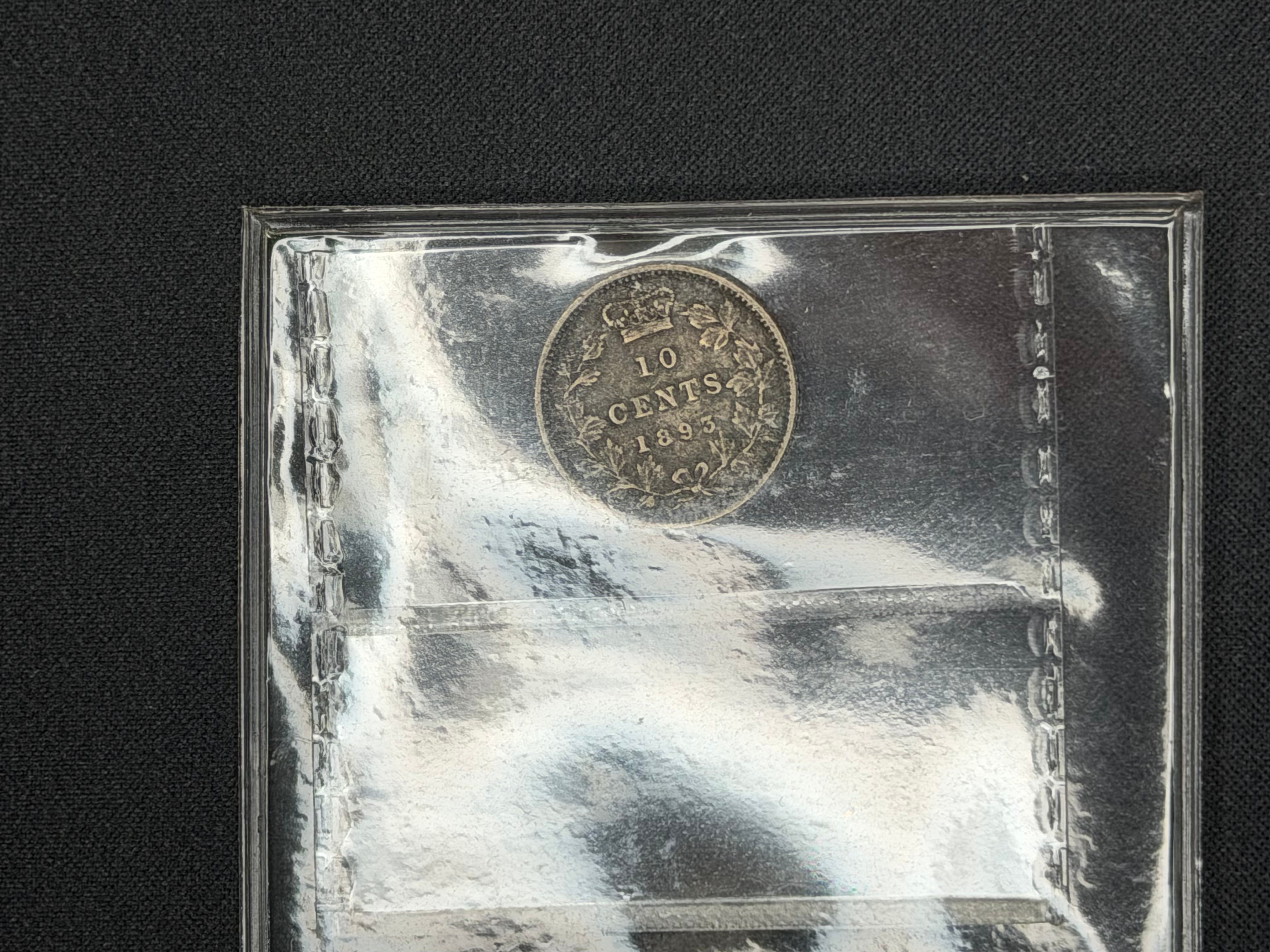 Canadian Silver Coin - 10 cents - 1893 FT3 Obv5 - VF20 ICCS