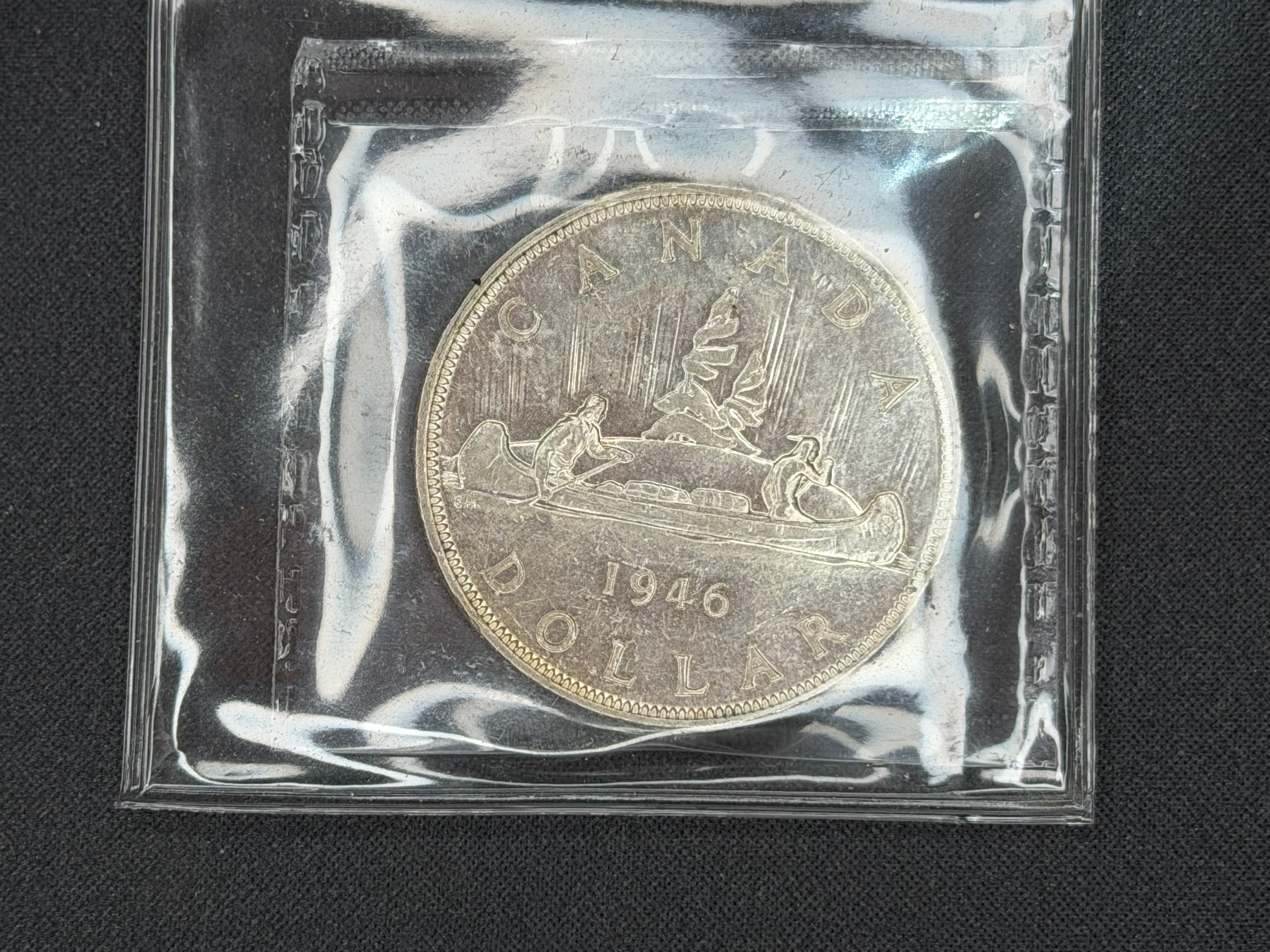 Canadian Silver Coin - Dollar - 1946 AU50 ICCS