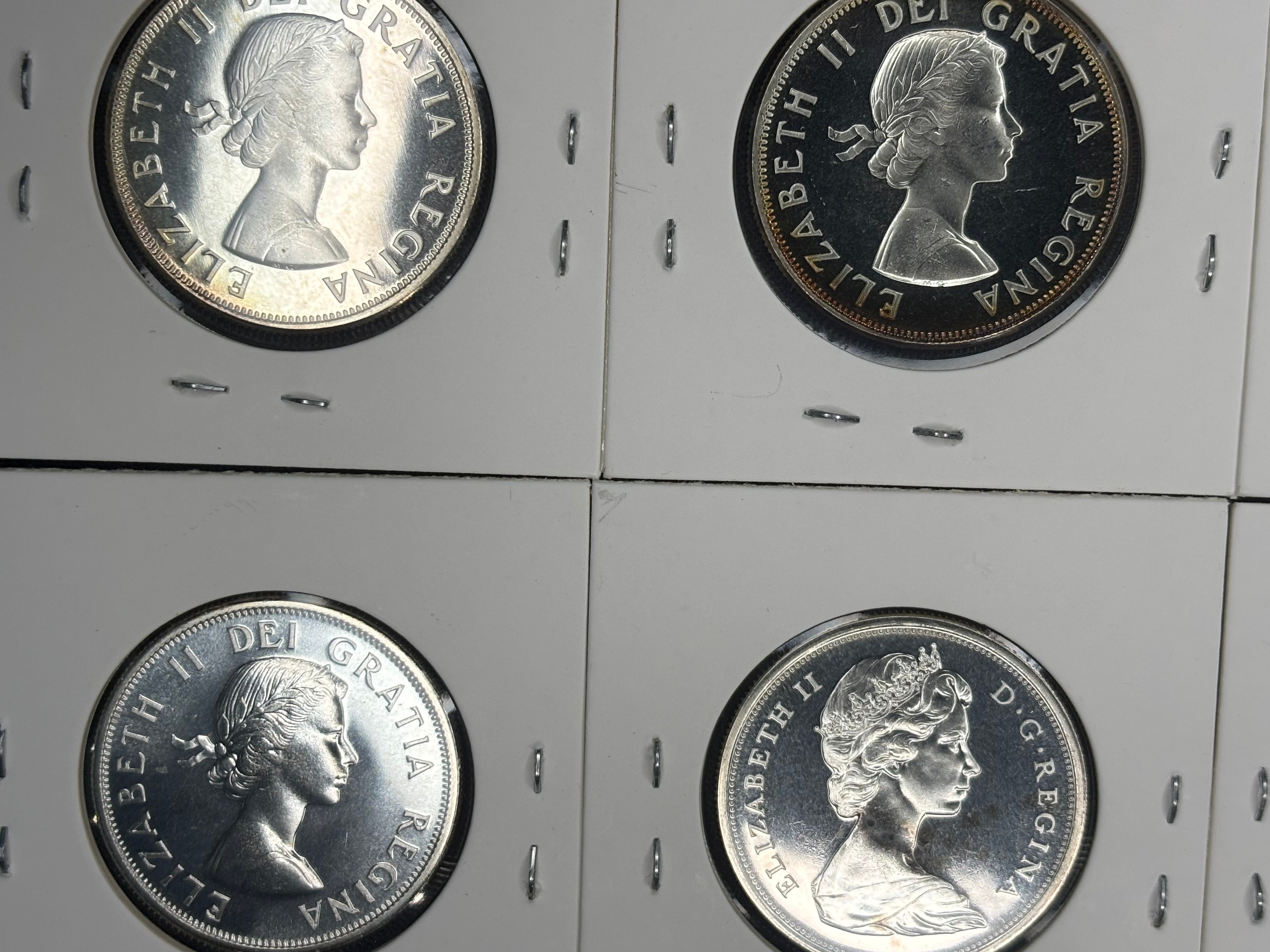 Canada Silver Coin - 50 cents - 1961 to 1966 (lot of 6)