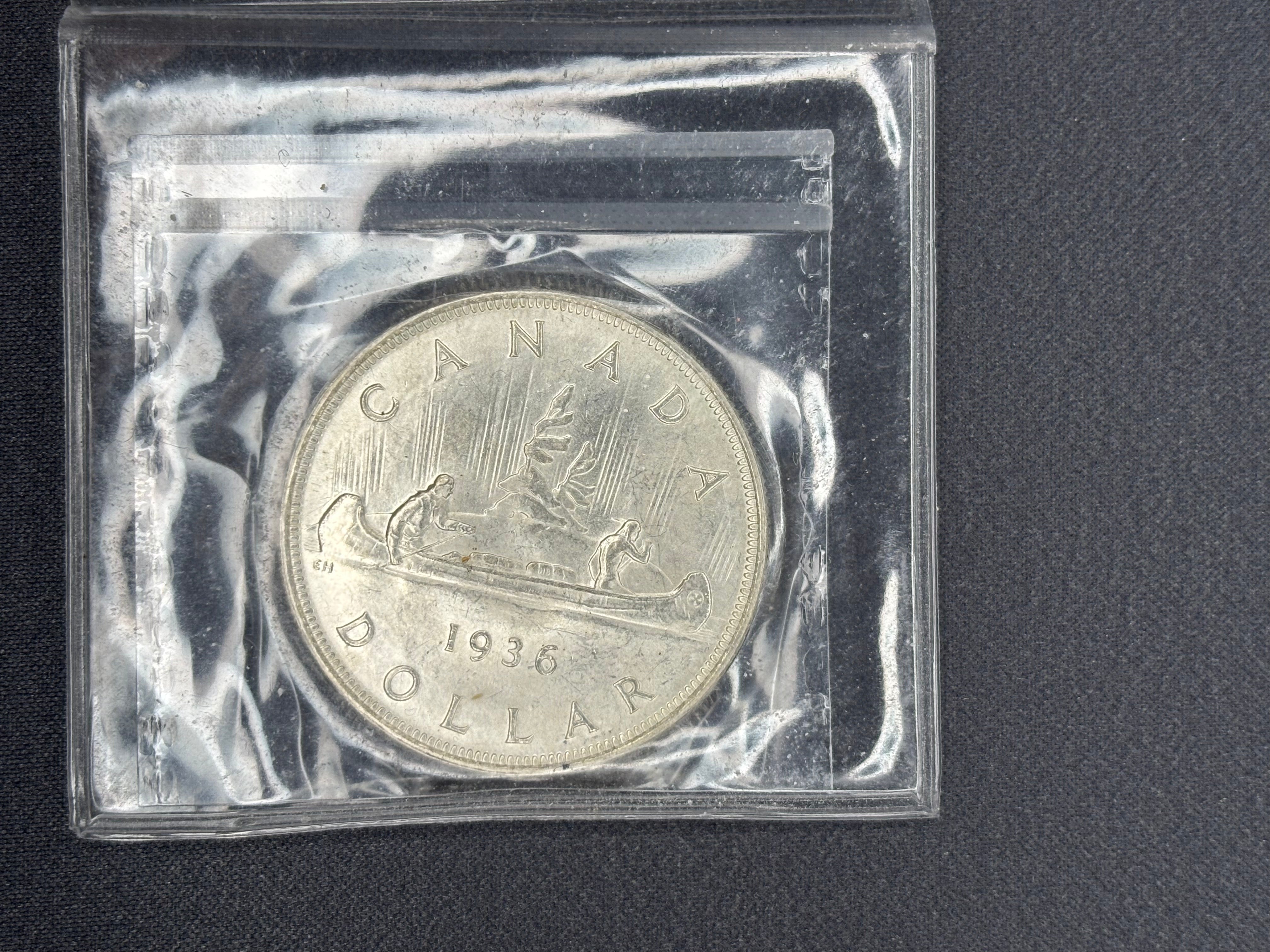 Canadian Silver Coin - Dollars - 1936 - MS64 ICCS