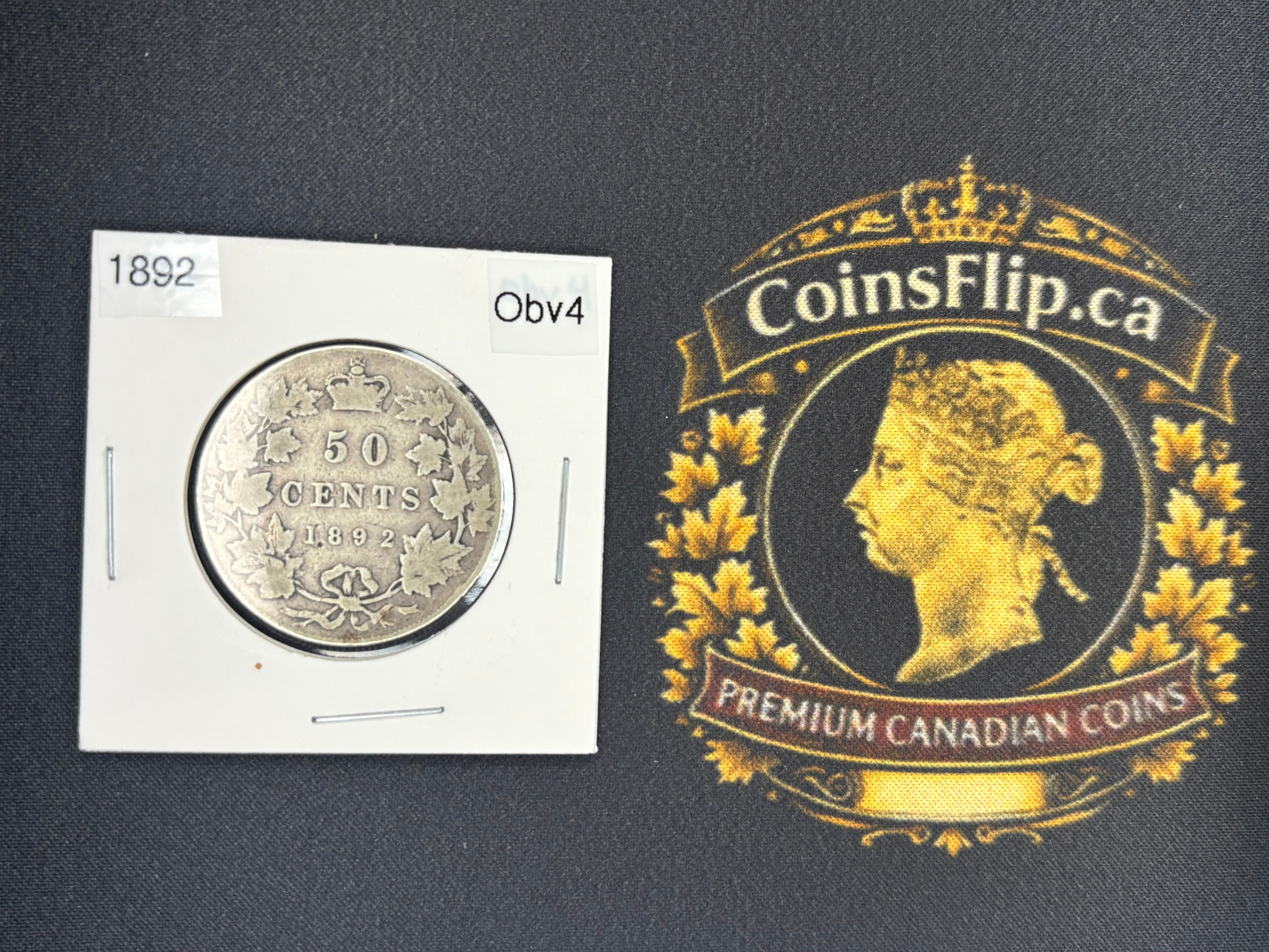 Canada Silver Coin - 50 cents - 1892 Obv 4