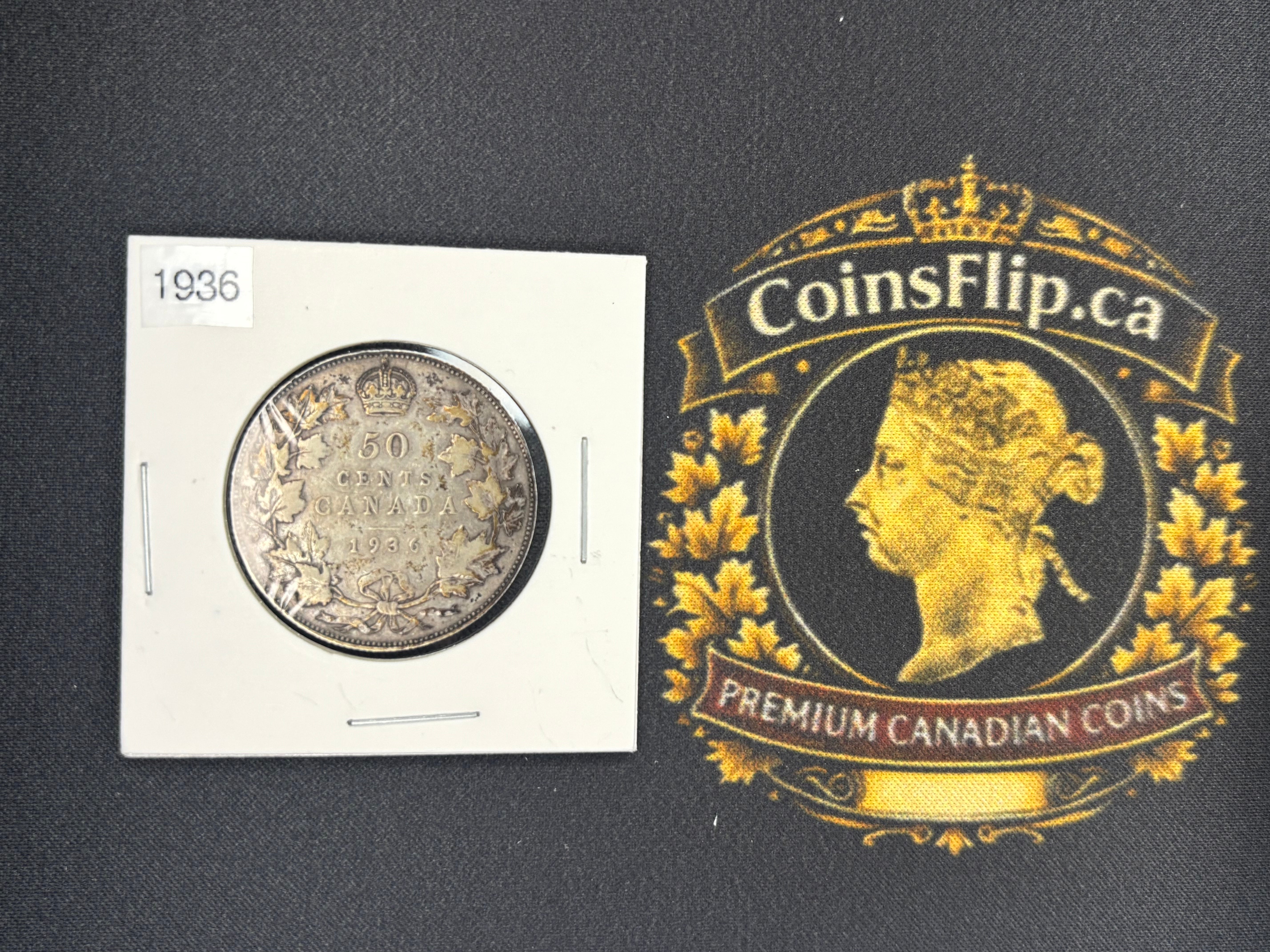Canada Silver Coin - 50 cents - 1936