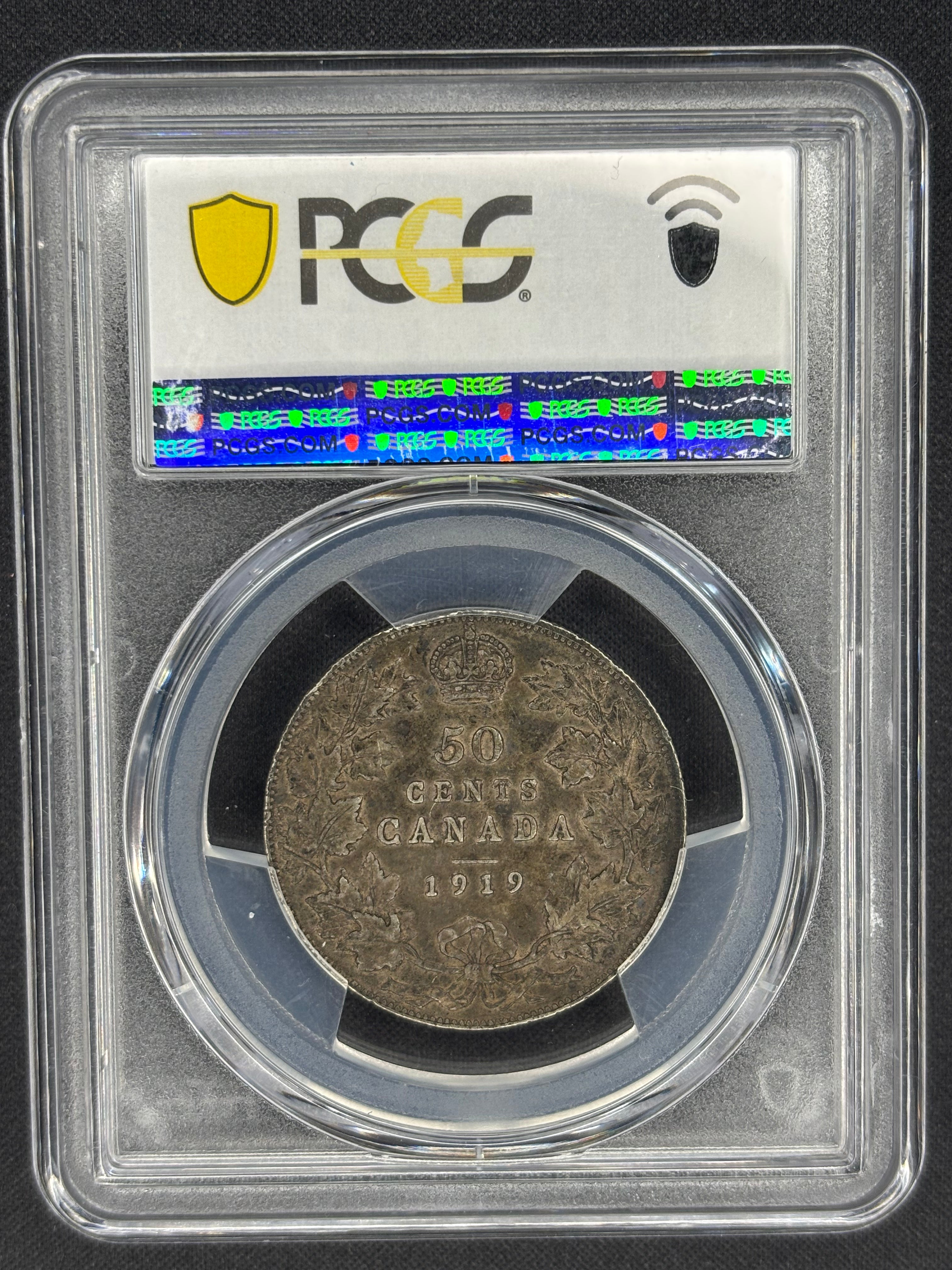 Canada Silver Coin - 50 cents - 1919 Toned / PCGS VF35