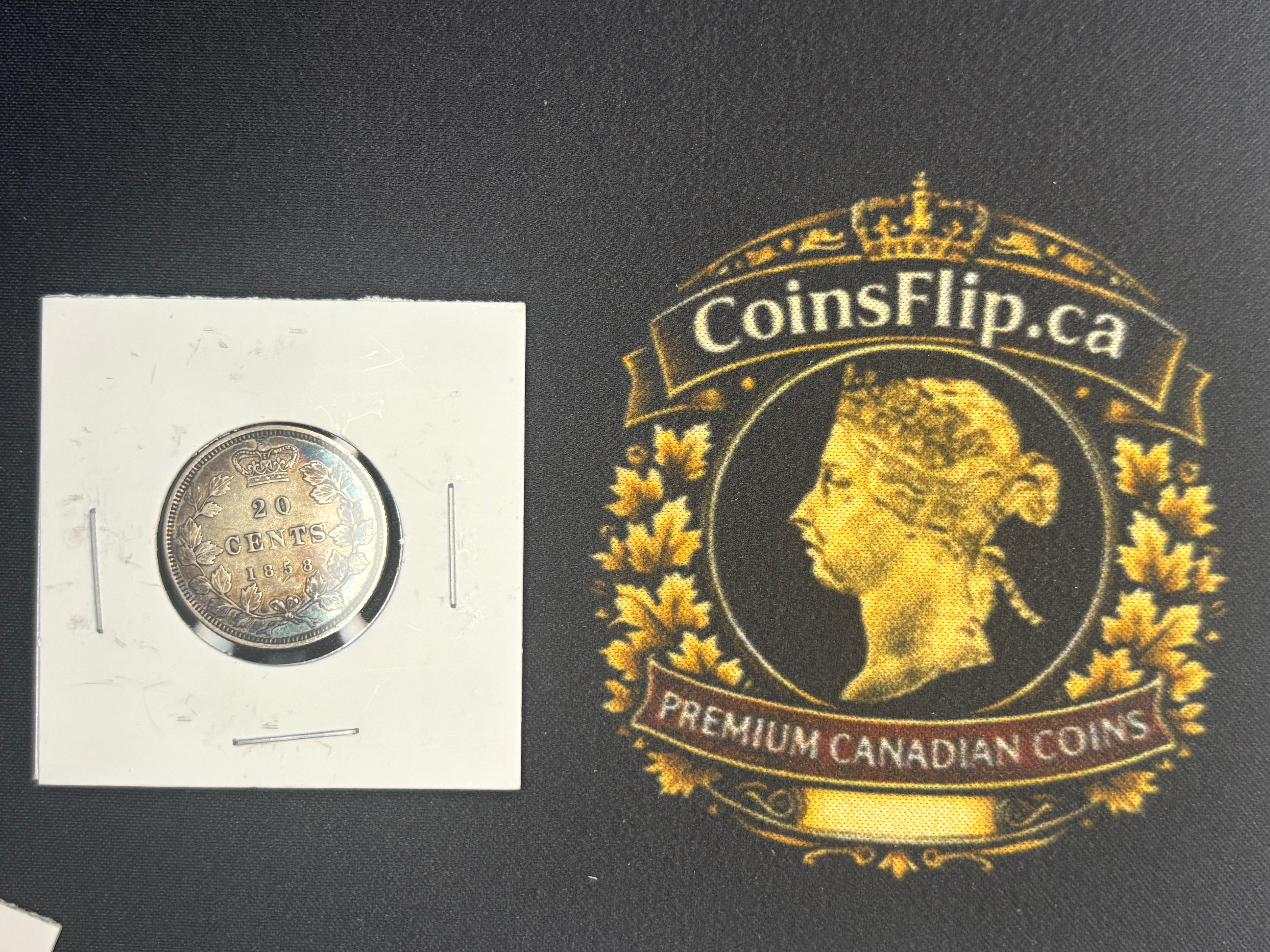 Canadian Silver Coin - 20 cents - 1858