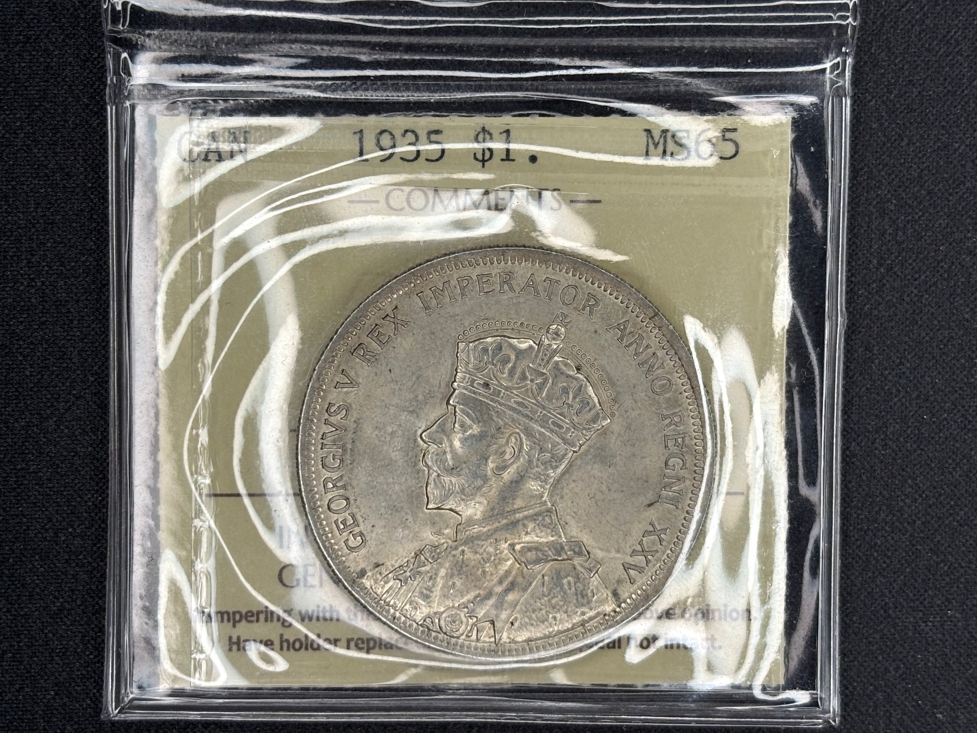 Canadian Silver Coin - Dollar - 1935 DoubleVoyager - MS65 ICCS