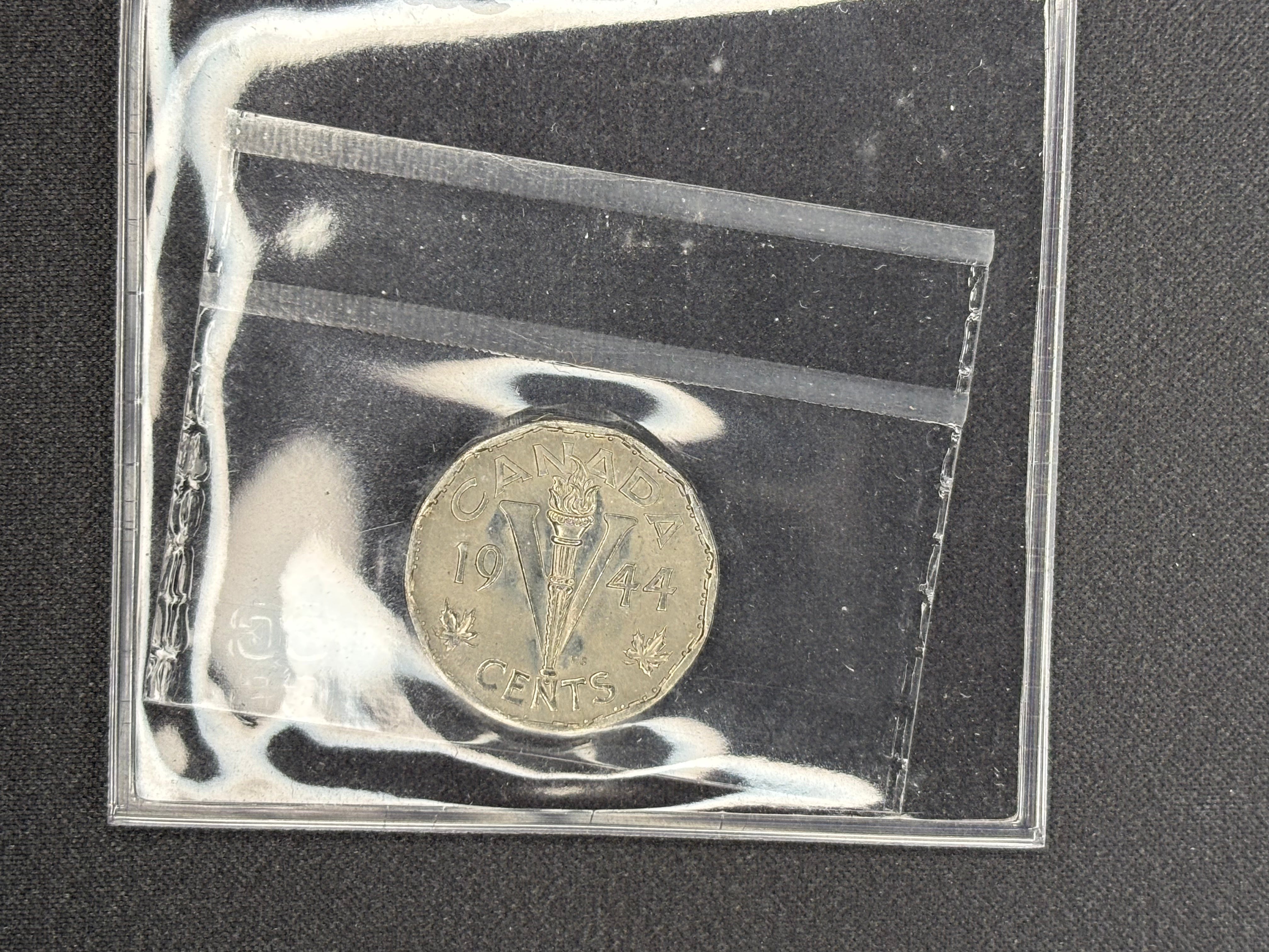 Canadian Nickel Coin - 5 cents - 1944 Partial Chrome - MS64 CCCS
