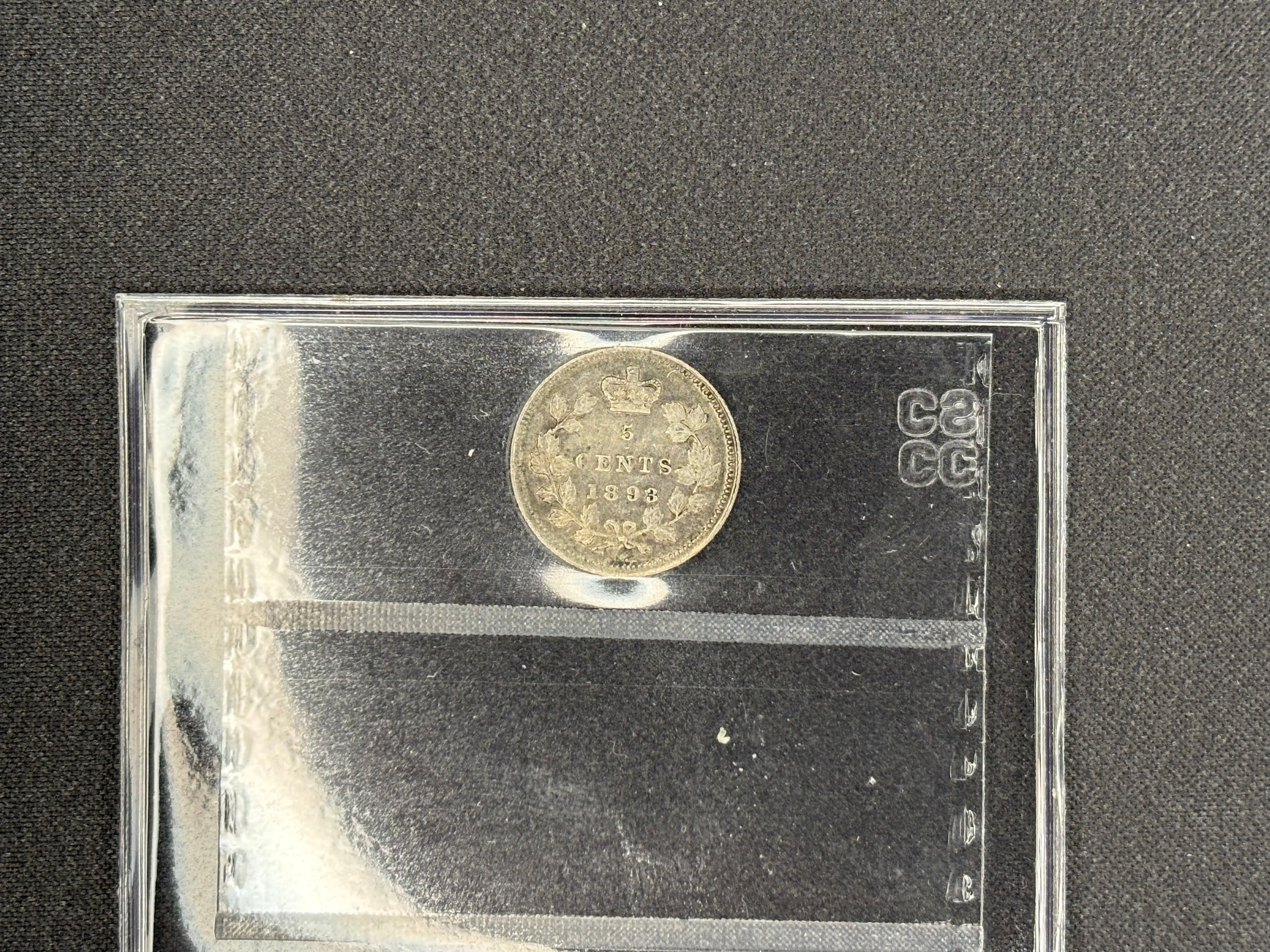 Canadian Silver Coin - 5 cents - 1893 EF40 CCCS