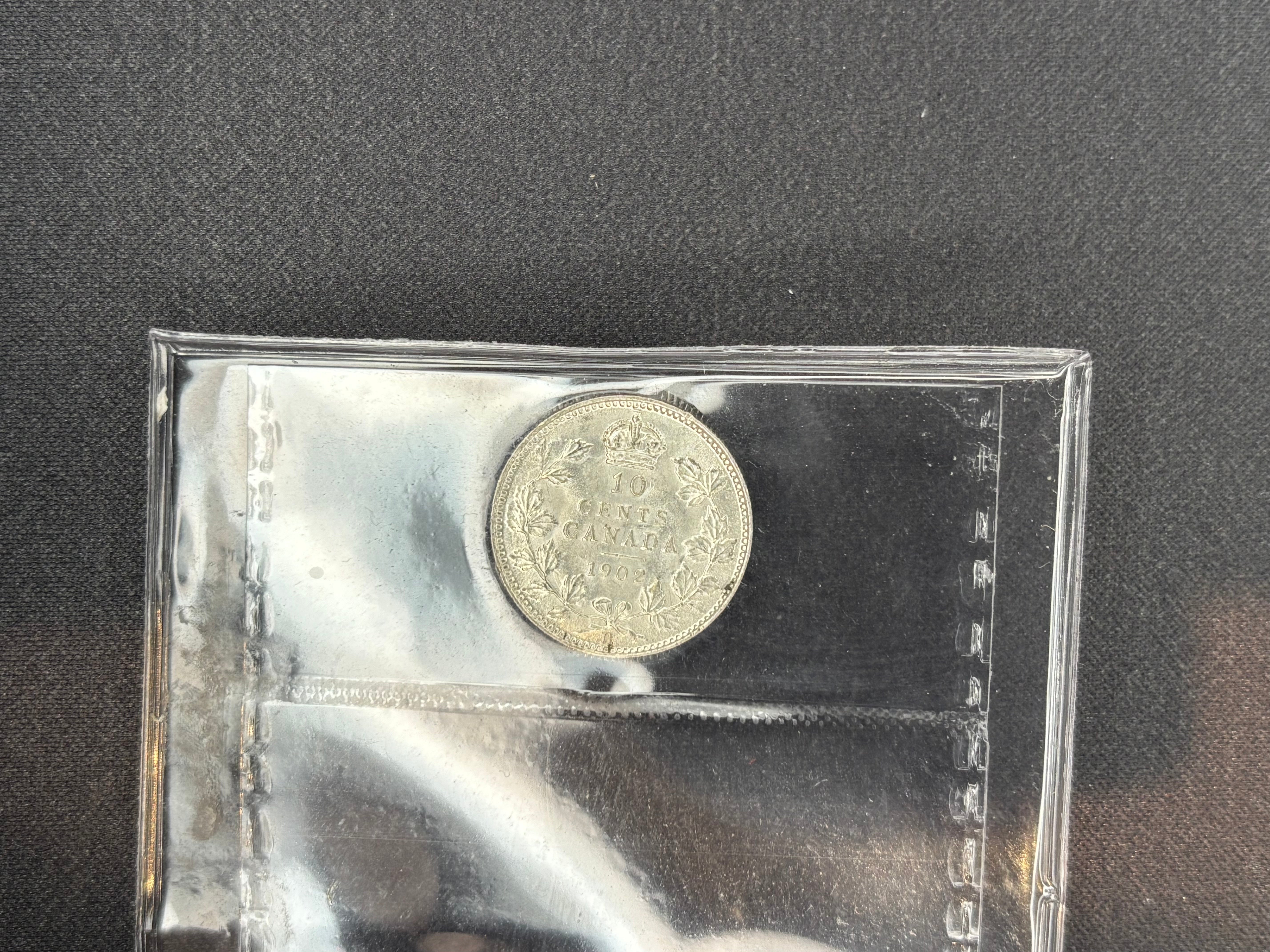 Canadian Silver Coin - 10 cents - 1902H - MS62 ICCS