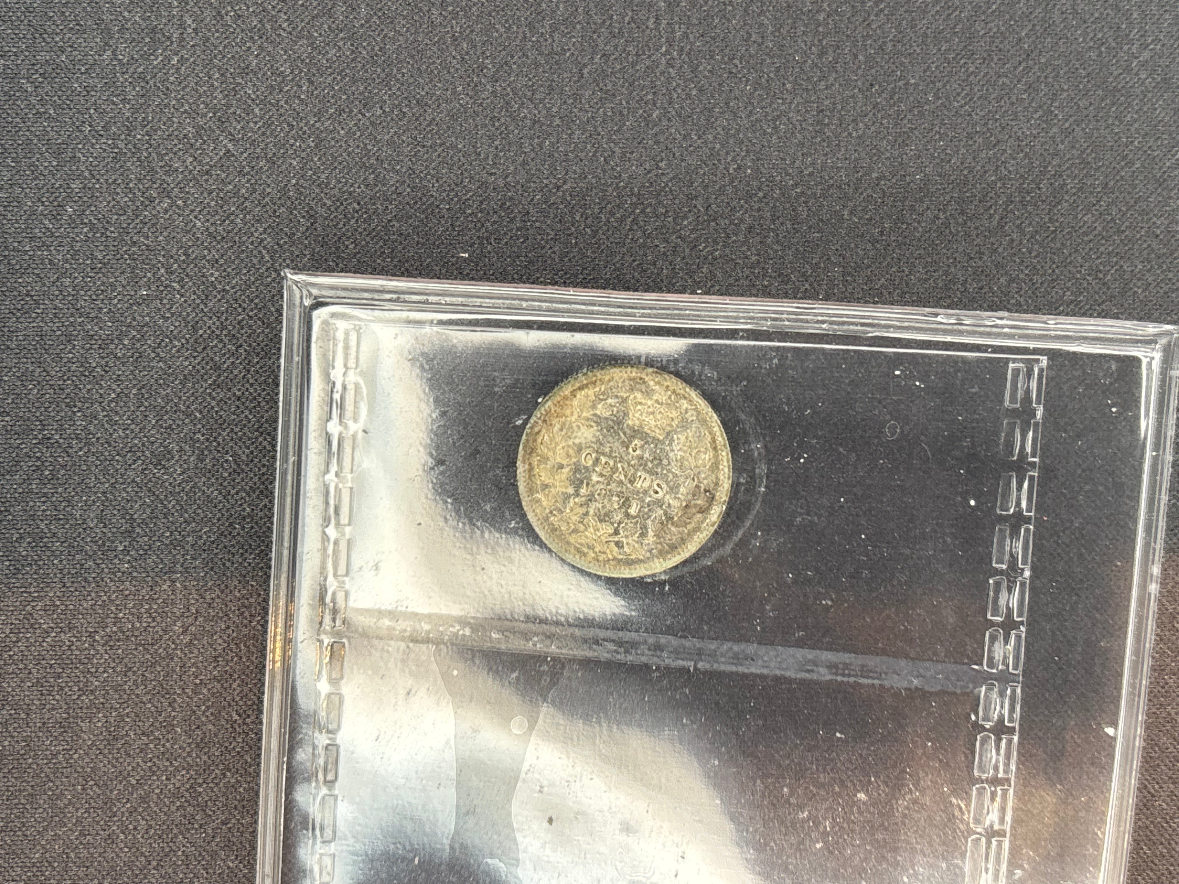 Canadian Silver Coin - 5 cents - 1871 - VF30 ICCS