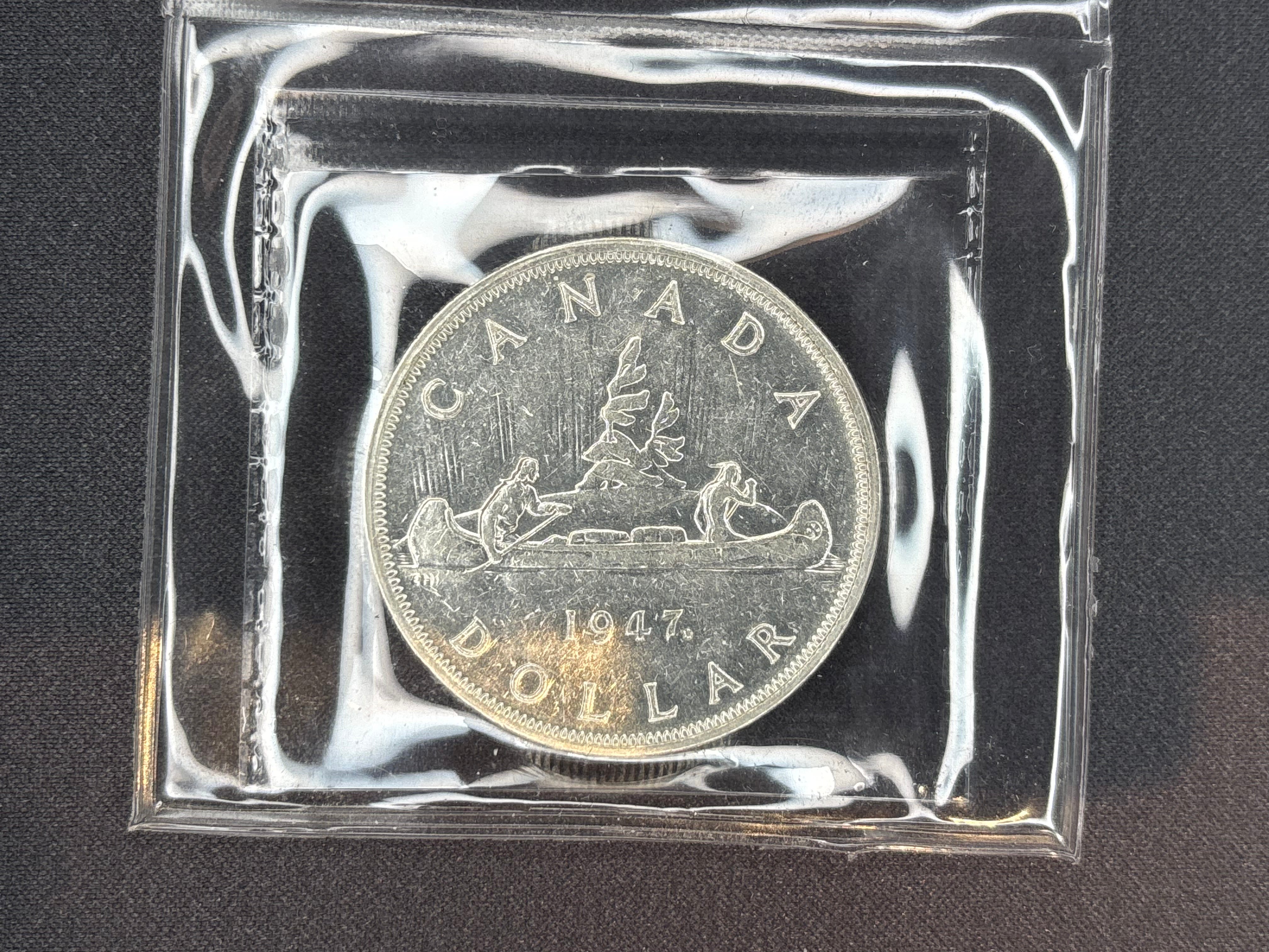 Canadian Silver Coin - Dollar - 1947 ML VF30 ICCS