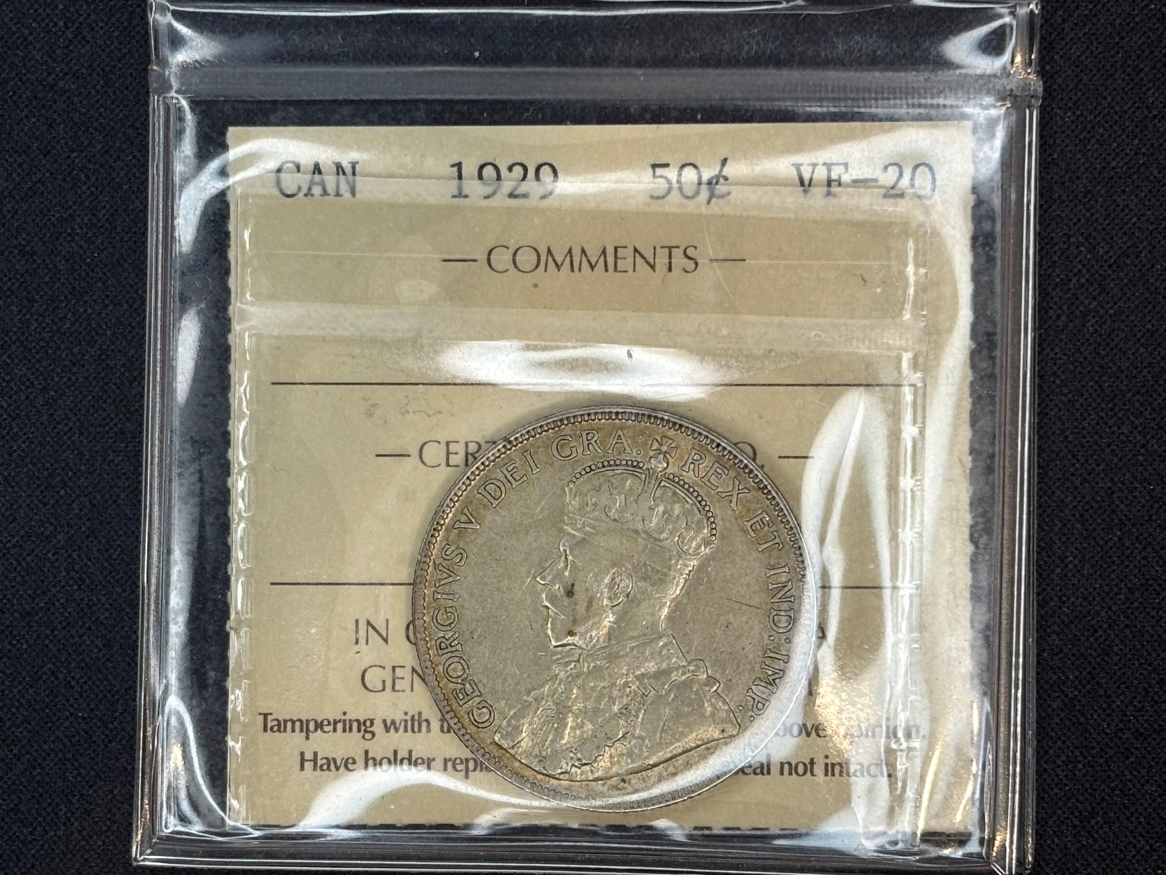 Canada Silver Coin - 50 cents - 1931 F15 ICCS
