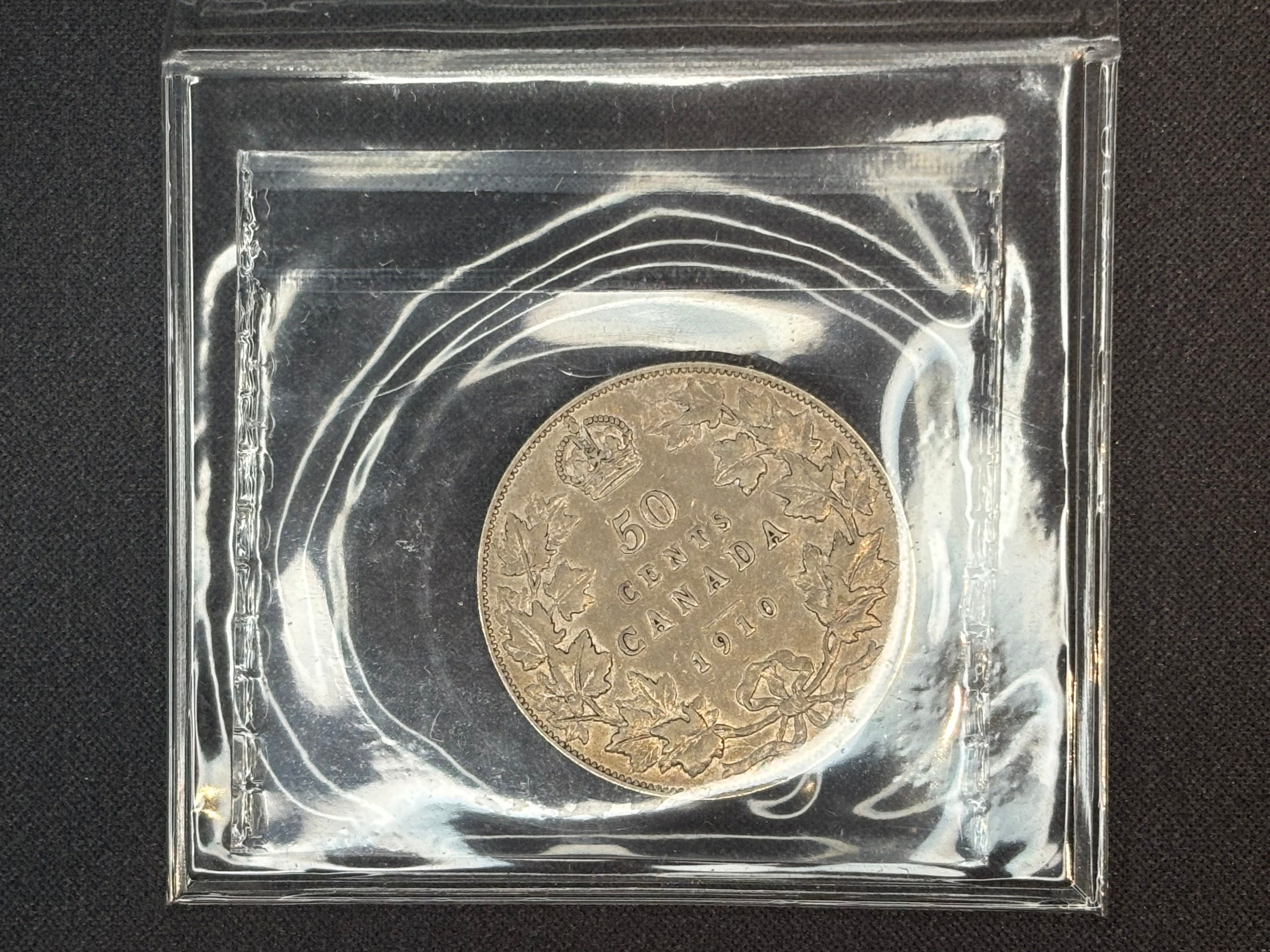 Canada Silver Coin - 50 cents - 1910 Edwardian VF30 ICCS
