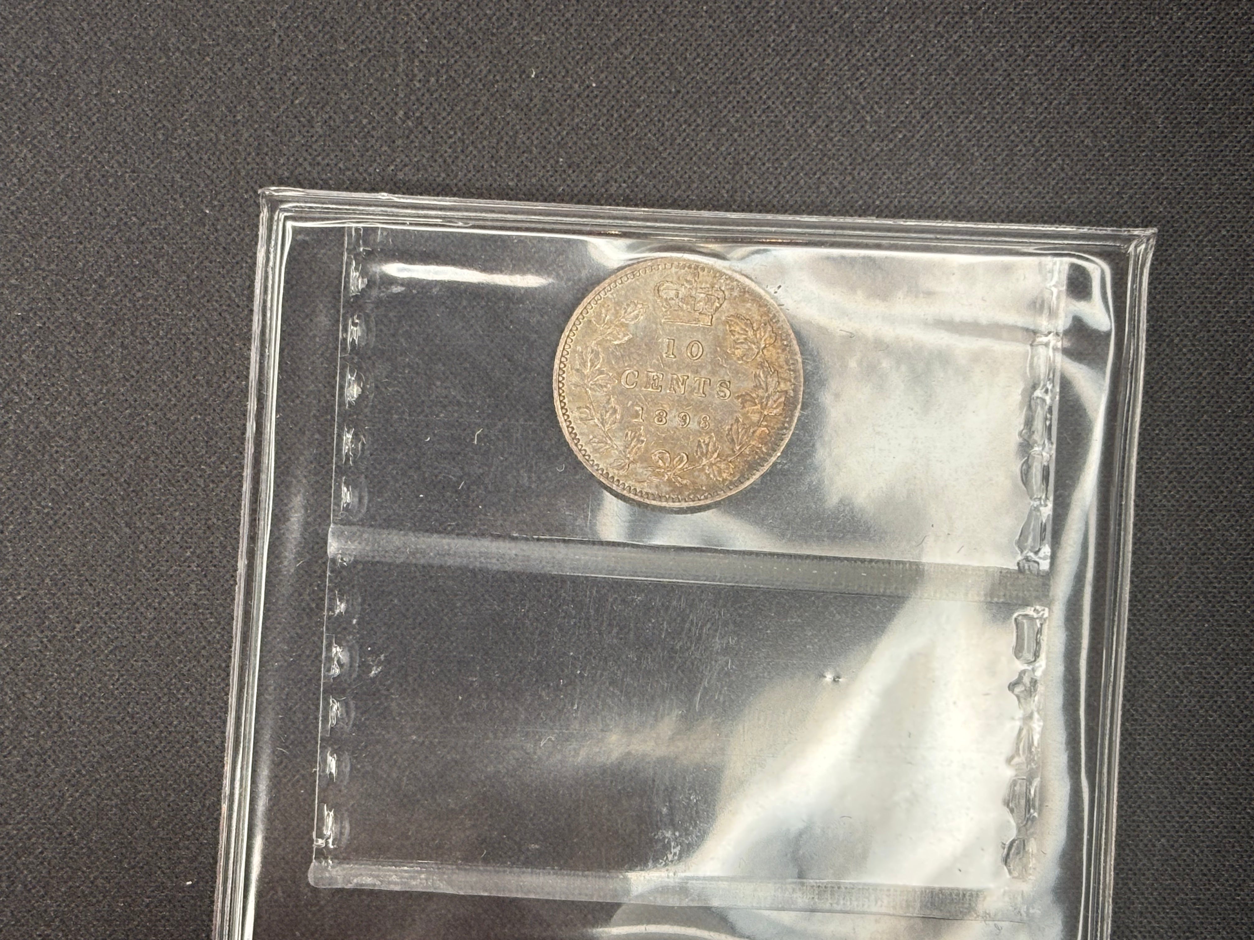Canadian Silver Coin - 10 cents - 1896 Obv 6 - EF45 ICCS