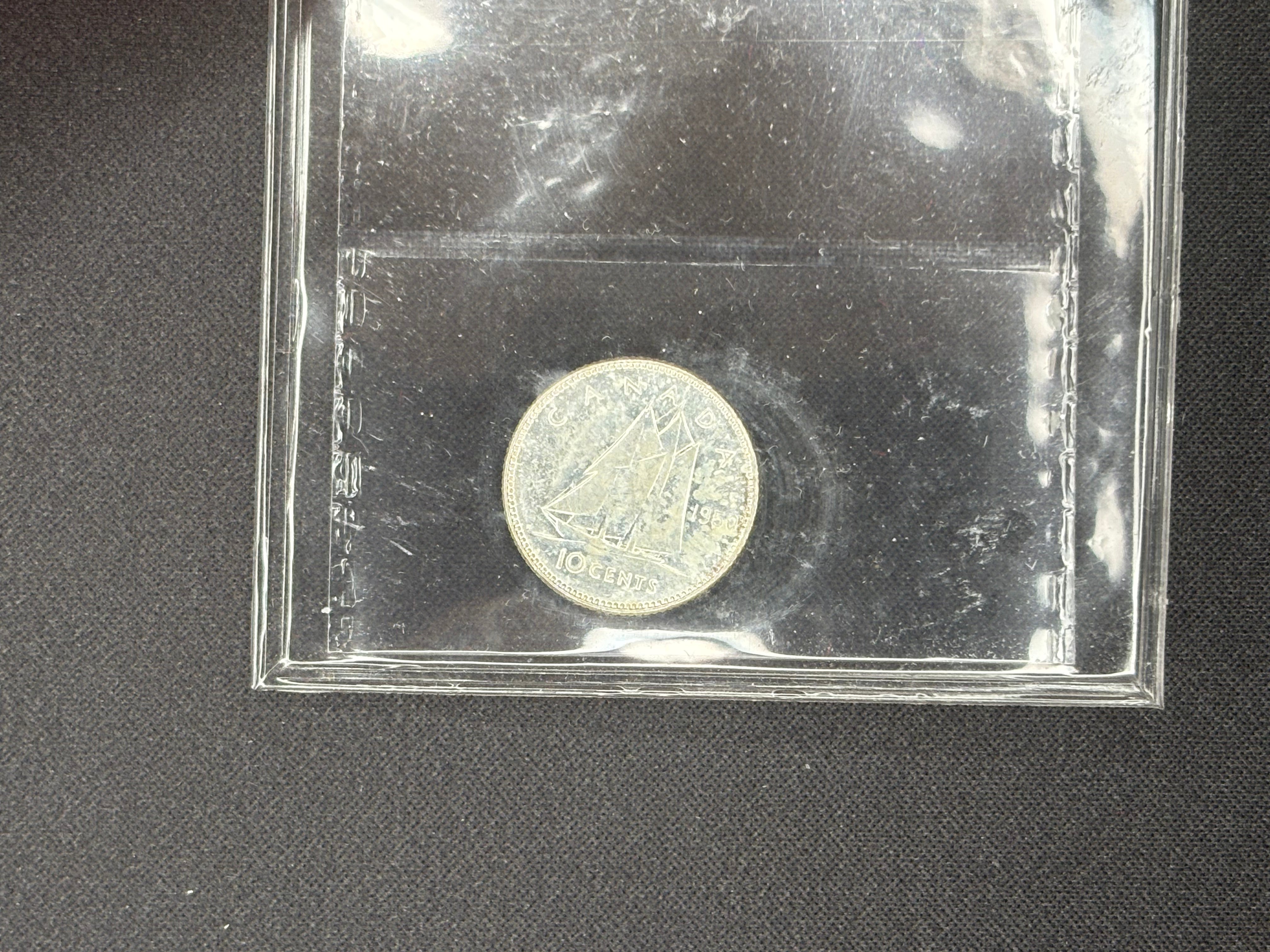 Canadian Silver Coin - 10 cents - 1950 MS65 ICCS
