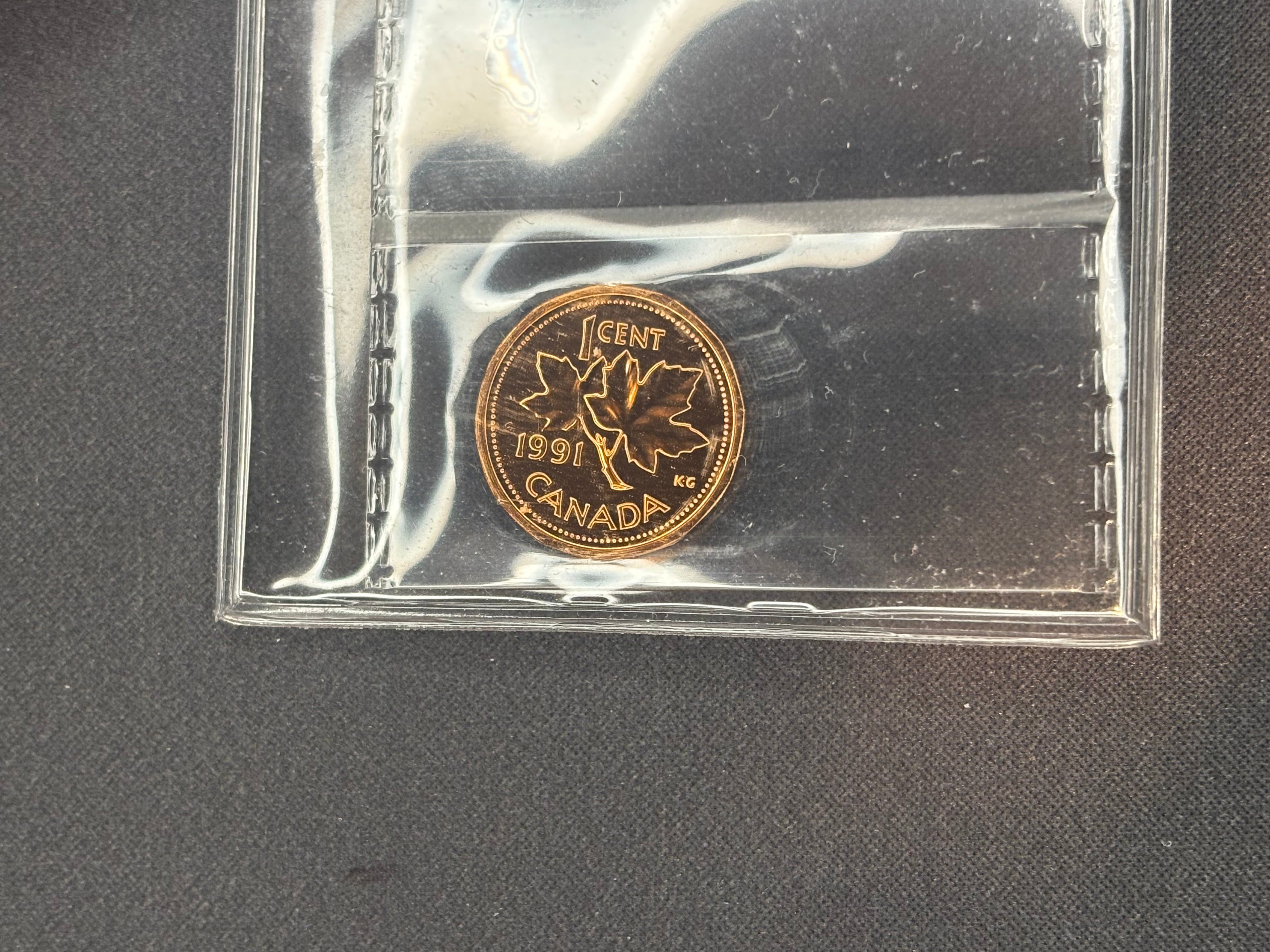 Canadian Coin - Penny - 1991 Red Nusmismatic; BU MS66 ICCS
