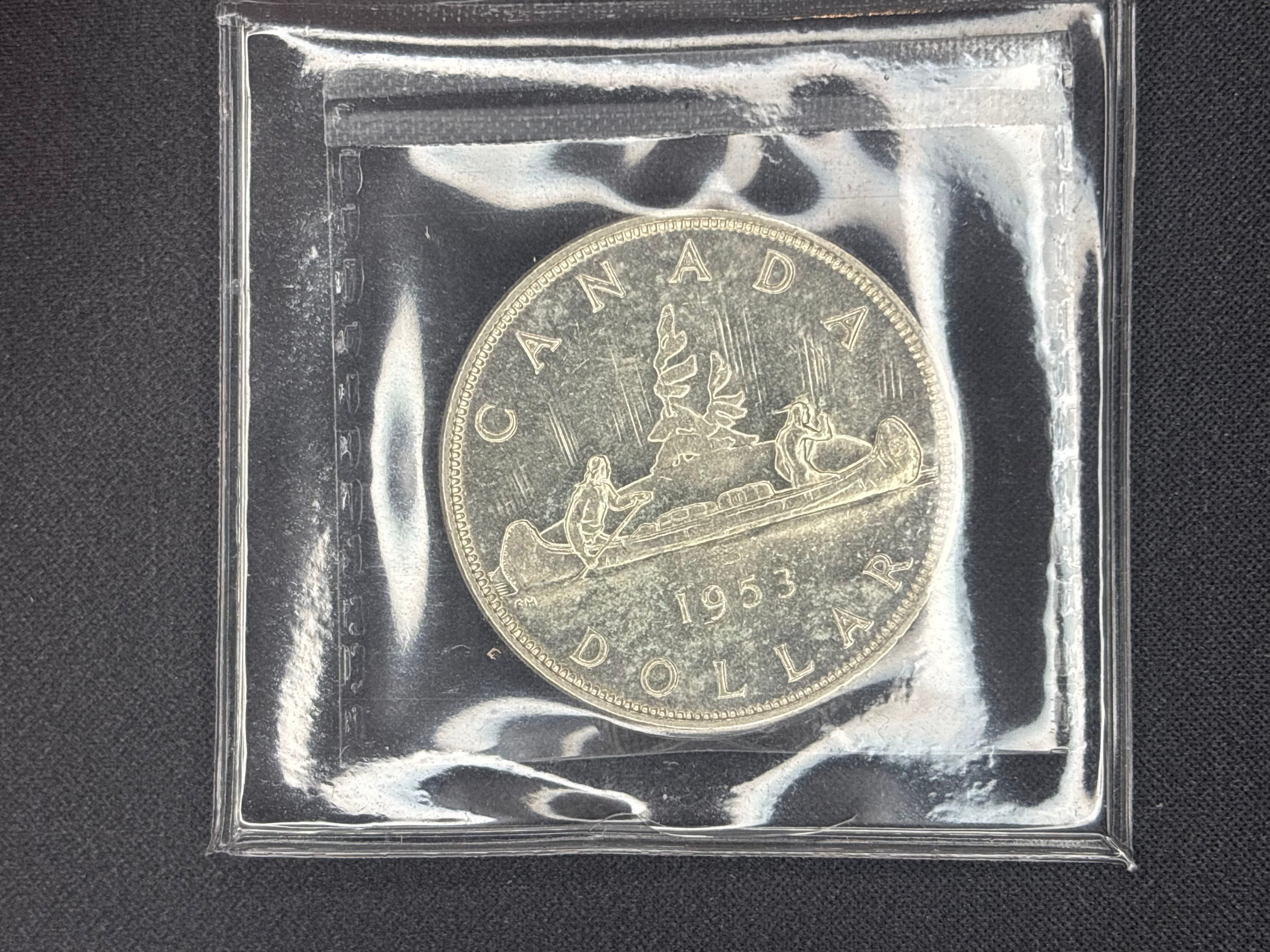 Canadian Silver Coin - Dollar - 1953 SF MS62 ICCS
