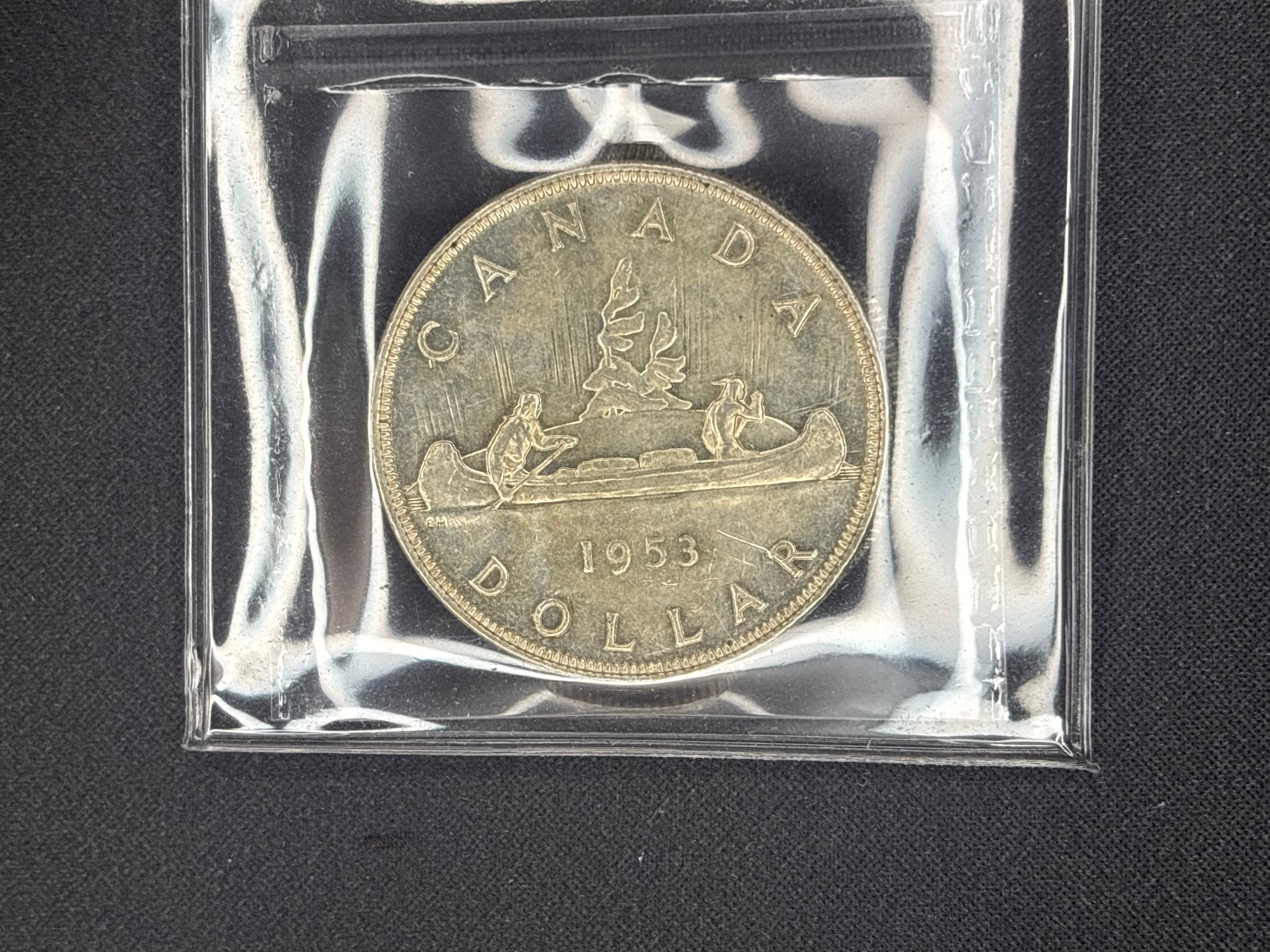 Canadian Silver Coin - Dollar - 1953 NSF EF45 ICCS