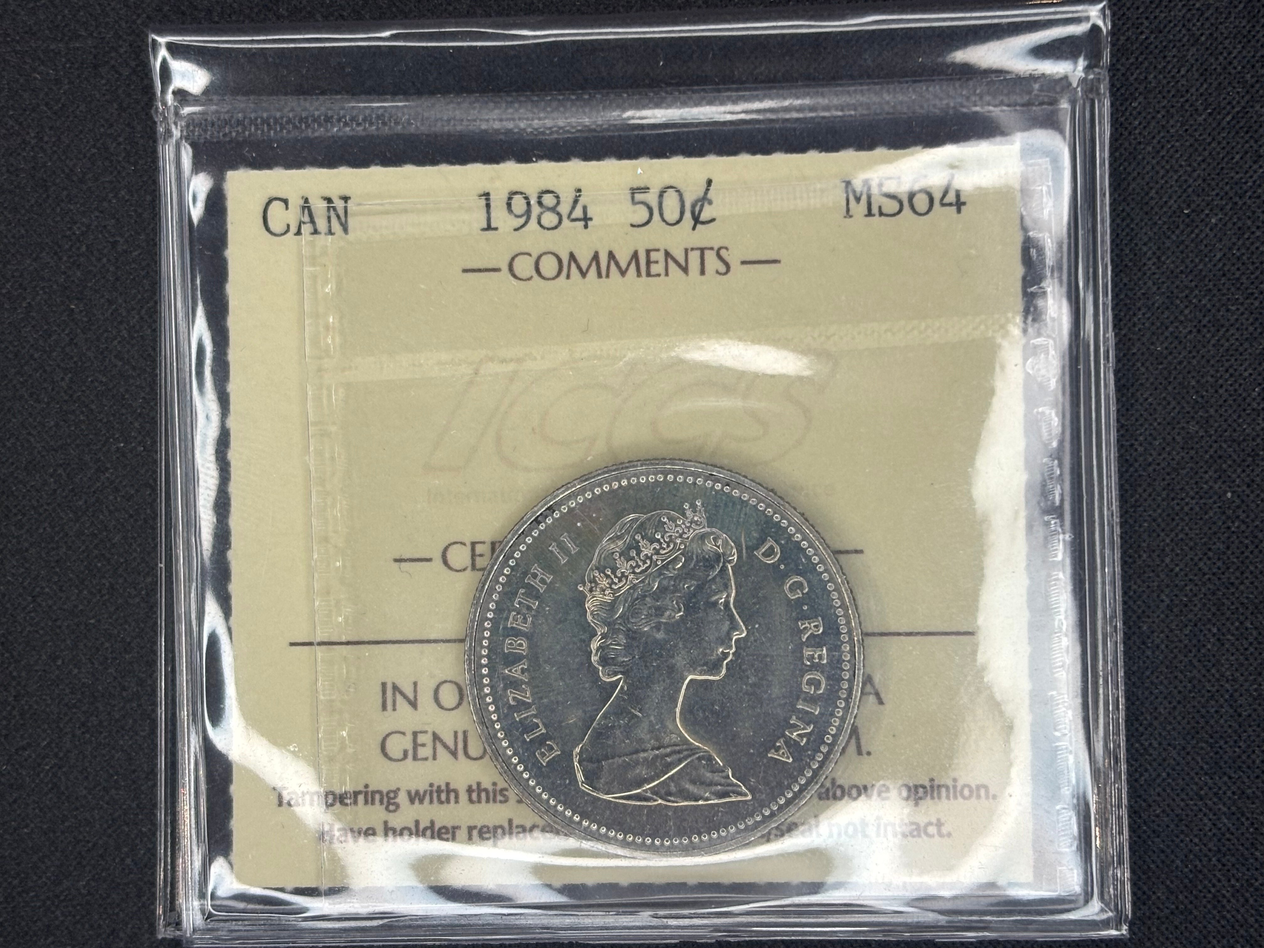 Canadian Coin - 50 cents - 1984 MS64