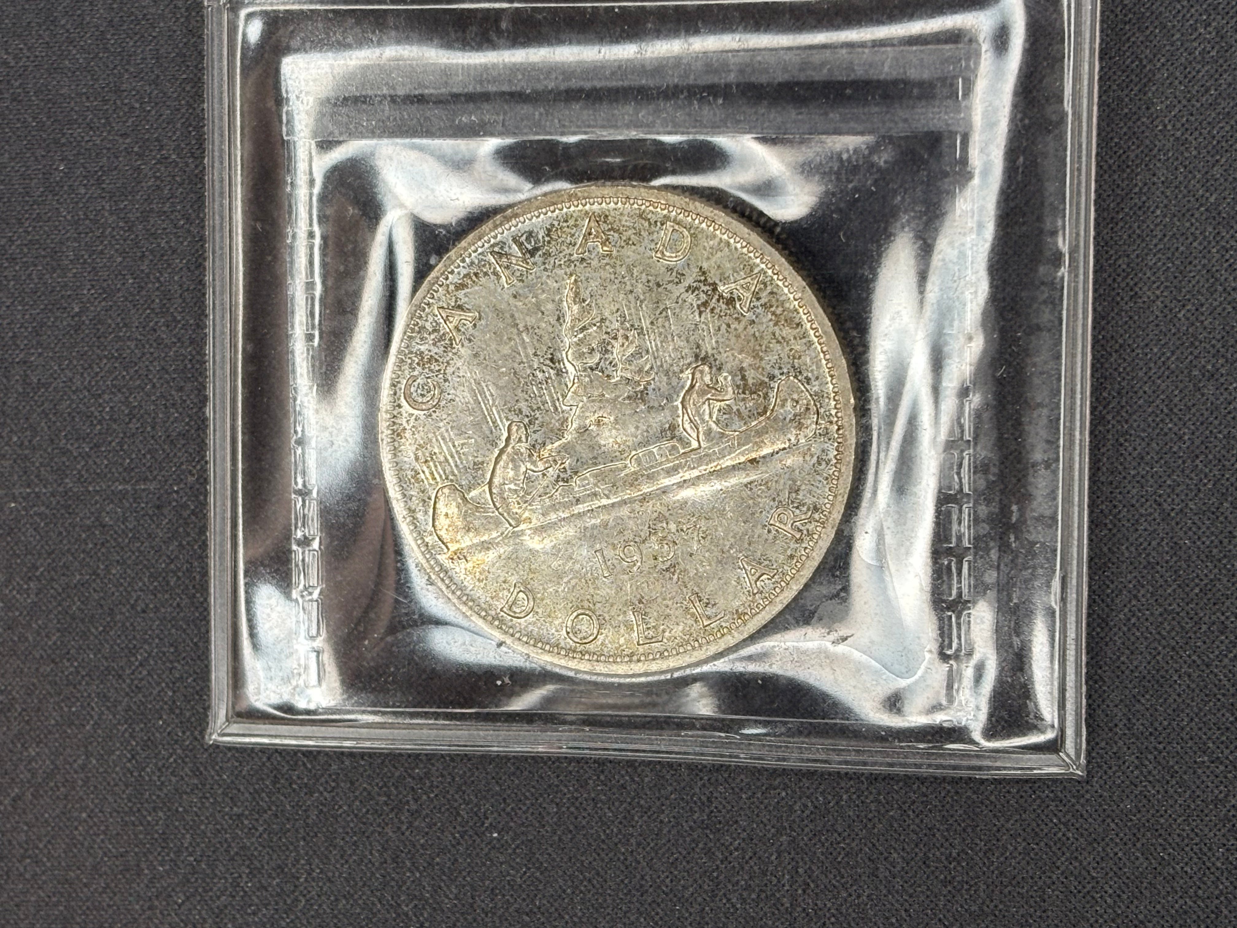 Canadian Silver Coin - Dollar - 1957 1WL - MS64  ICCS