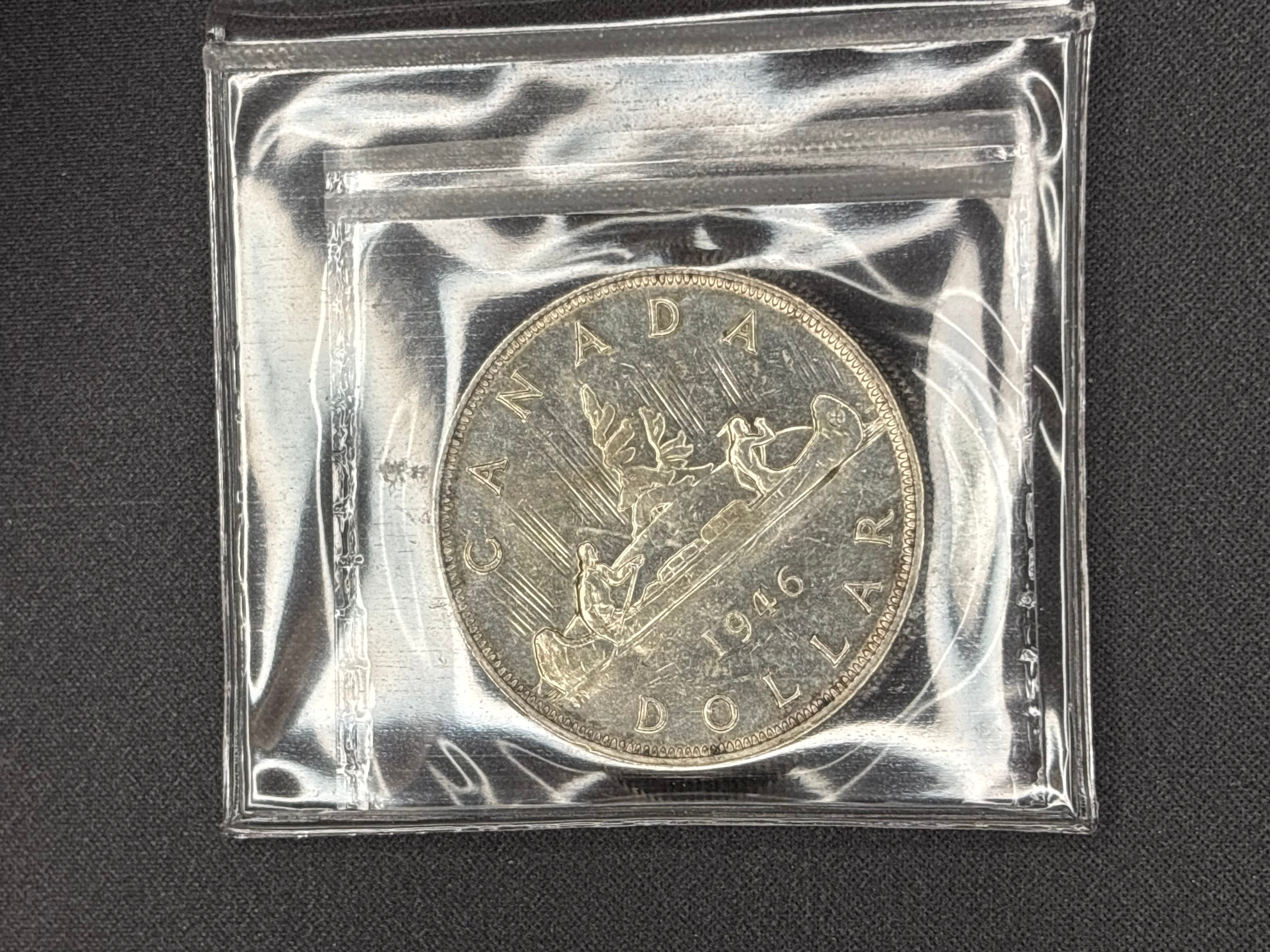 Canadian Silver Coin - Dollar - 1946 MS63 ICCS