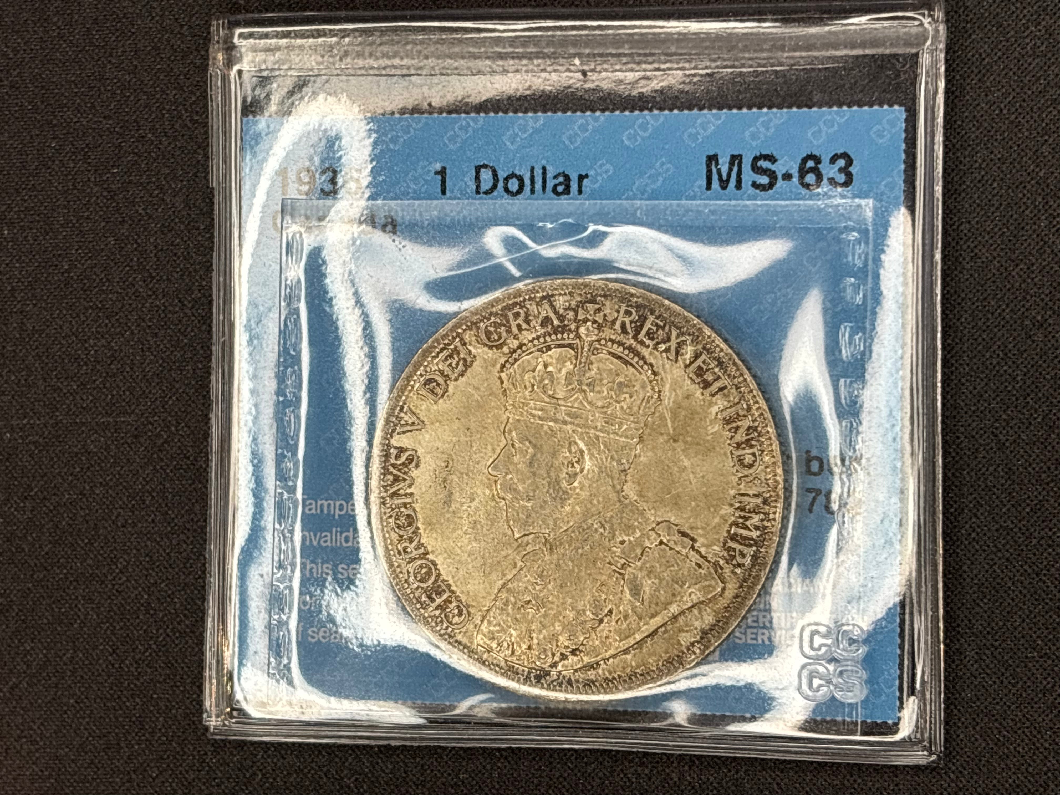 Canadian Silver Coin - Dollar - 1936 MS63 CCCS