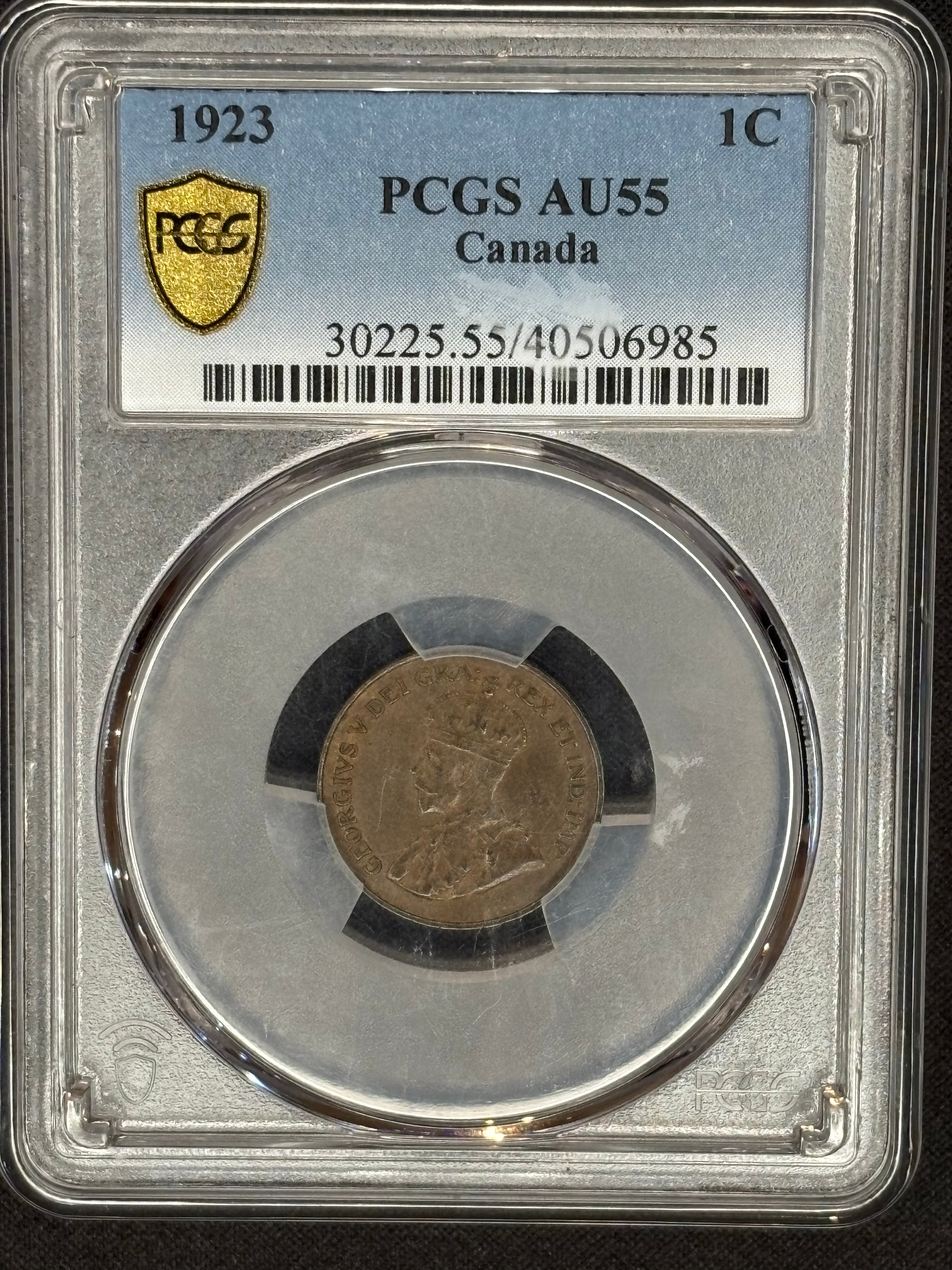 Canadian Coin - Penny - 1923 - AU55 PCGS