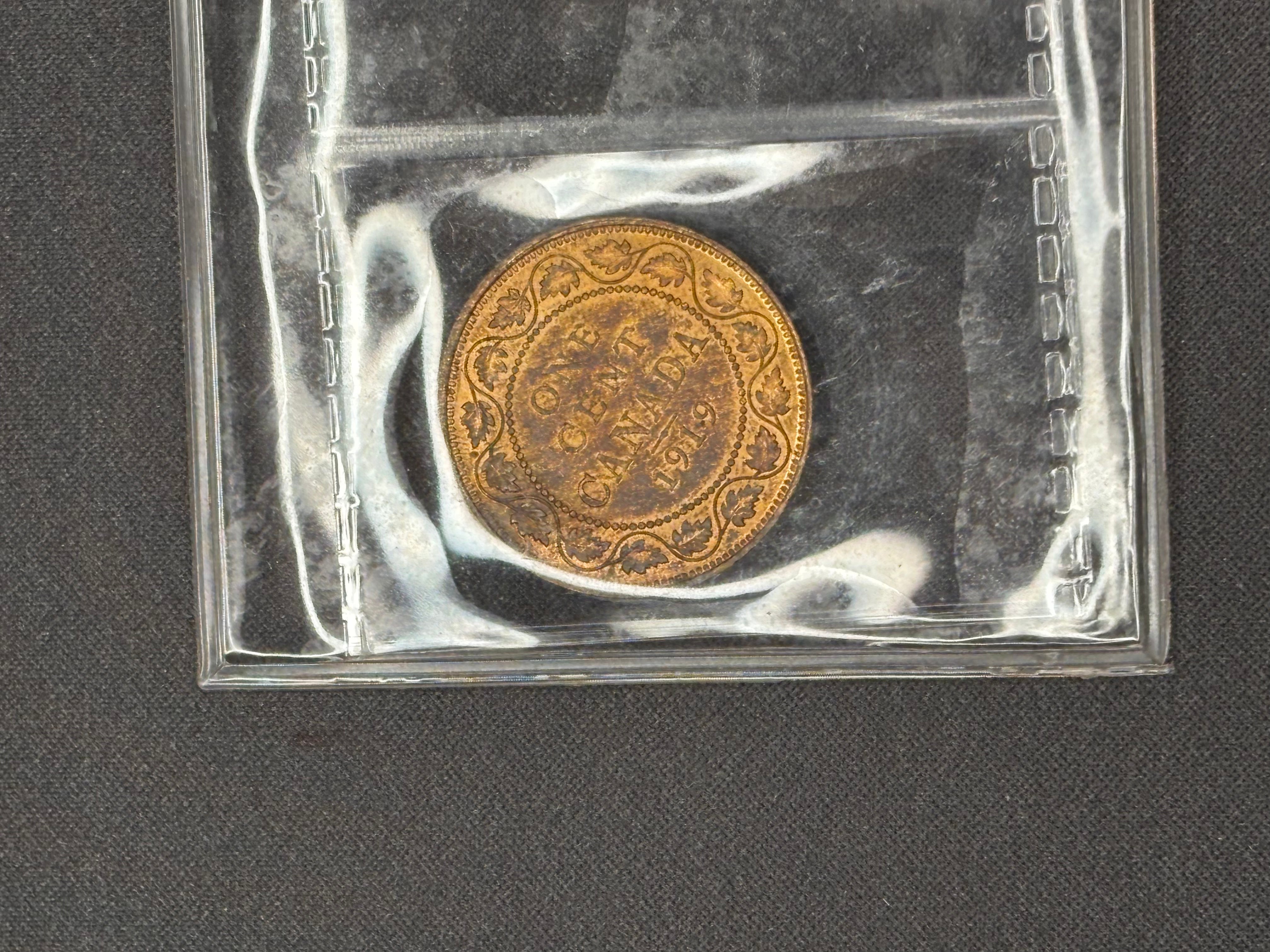 Canadian Coin - Penny - 1919 Red & Brown  - MS62 ICCS