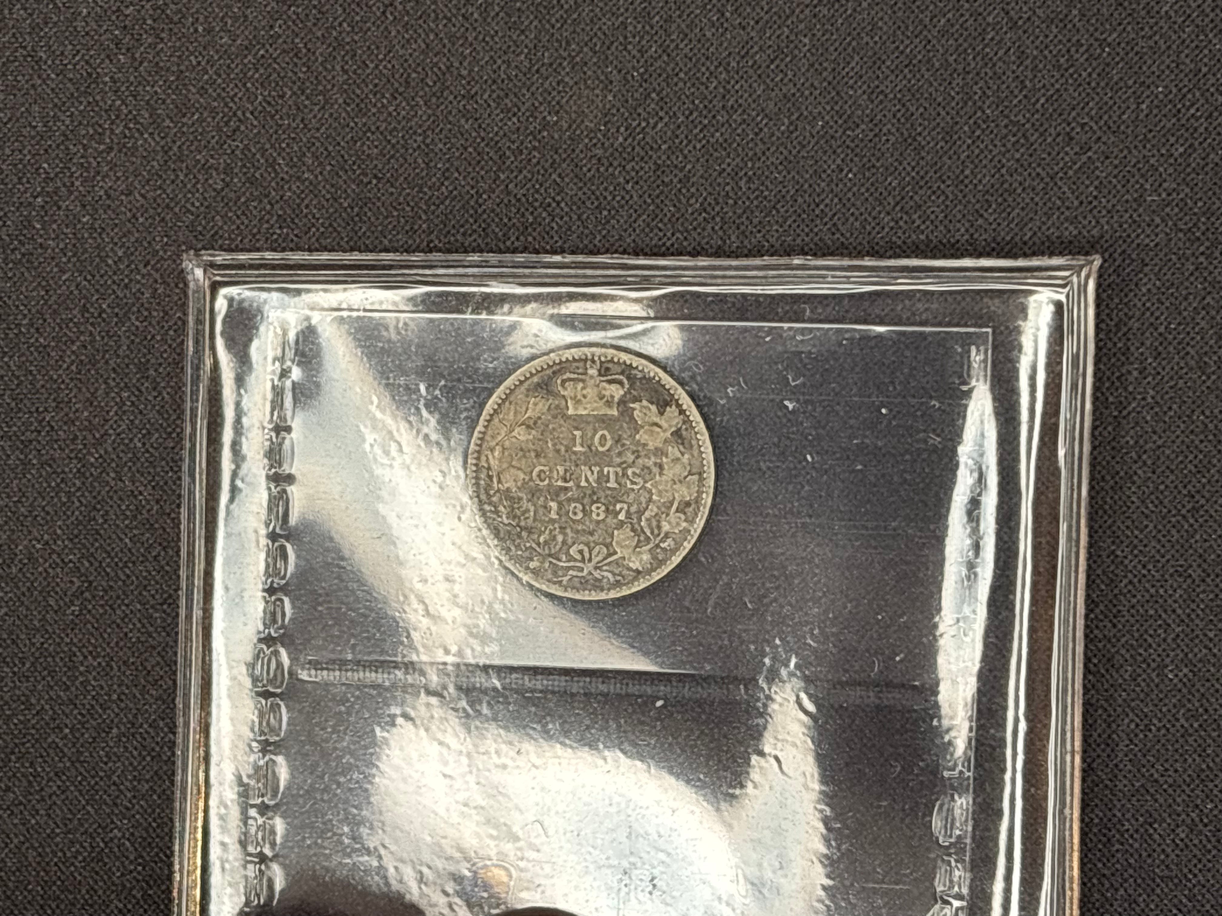 Canadian Silver Coin - 10 cents - 1887 G4 ICCS