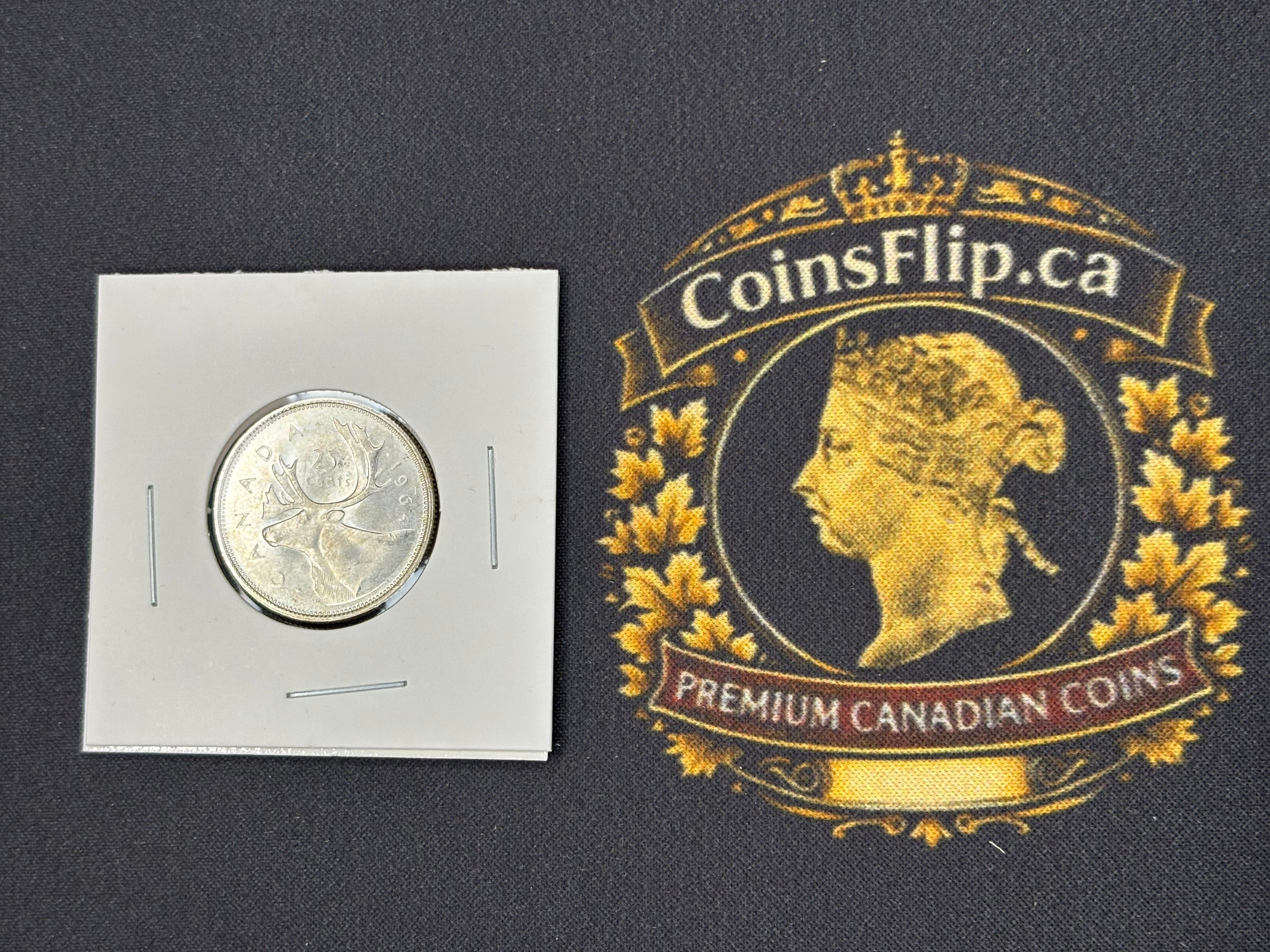Canadian Silver Coin - 25 cents - 1964 MS63