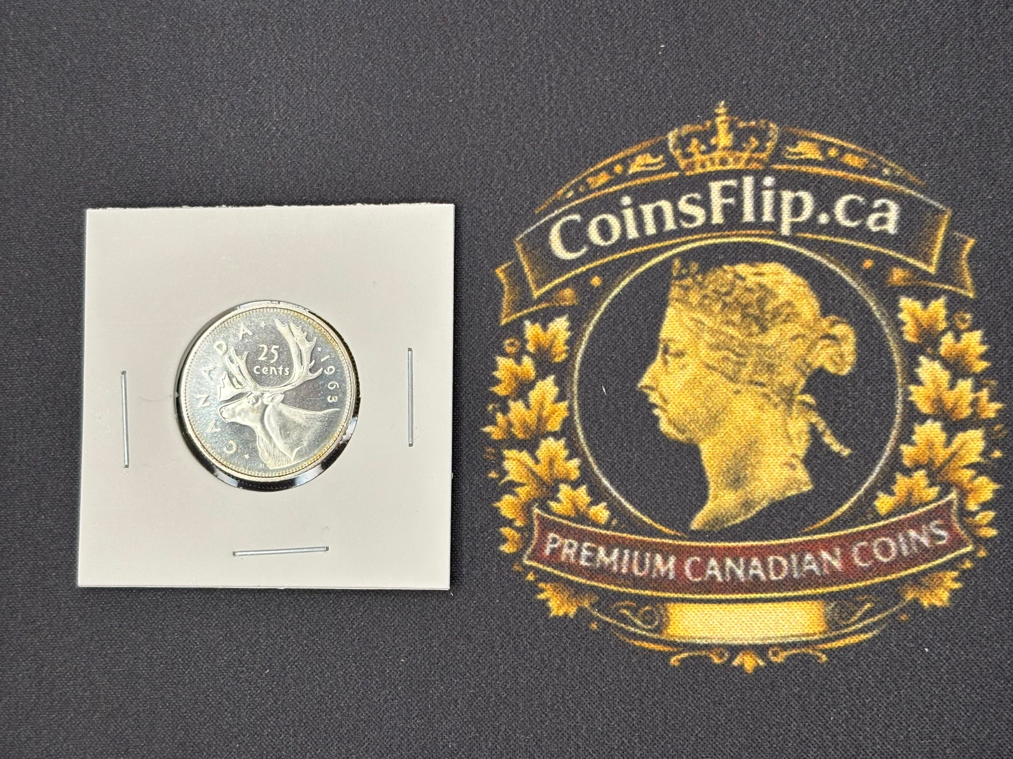 Canadian Silver Coin - 25 cents - 1963 PL66