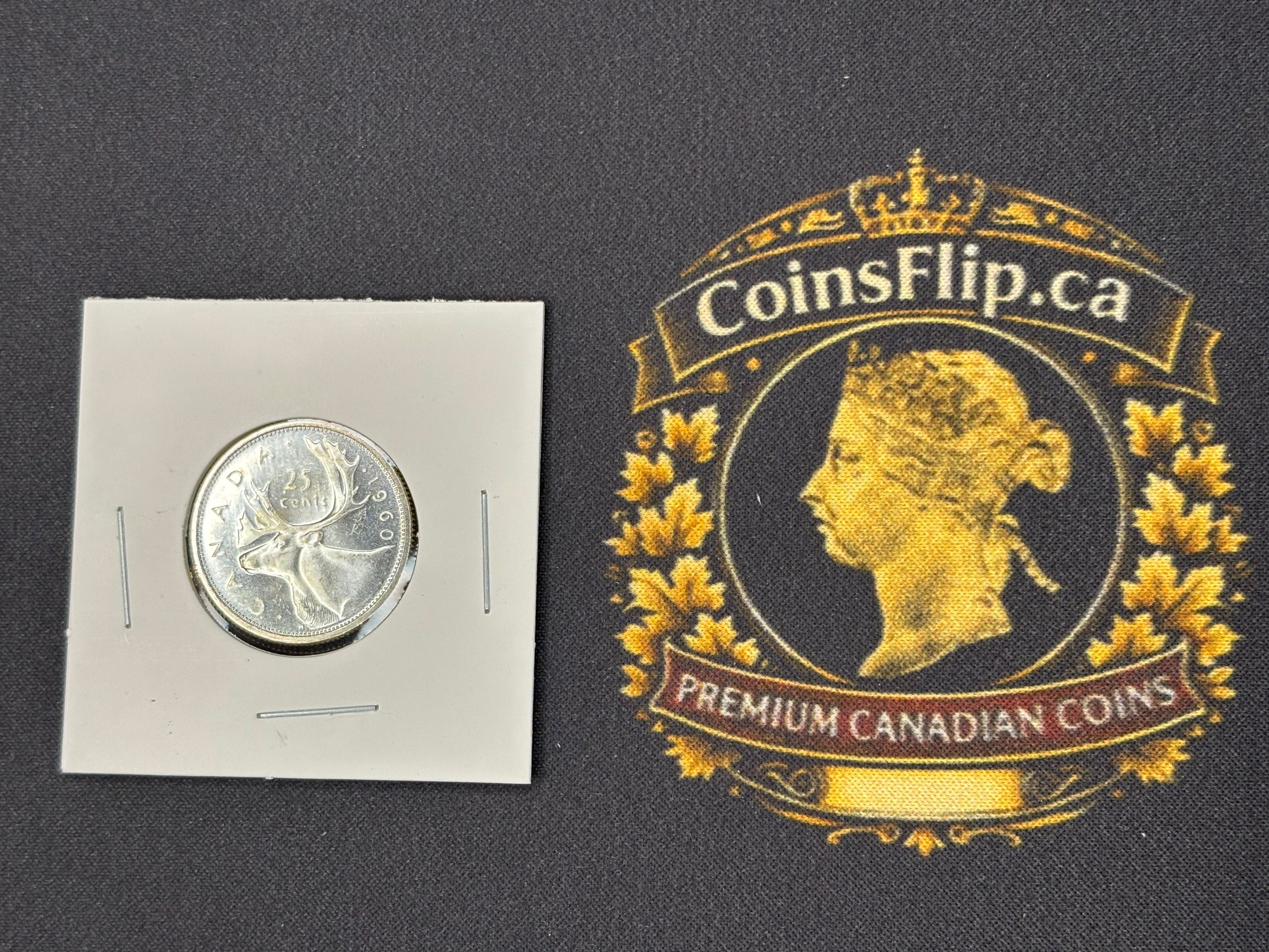 Canadian Silver Coin - 25 cents - 1960 MS63