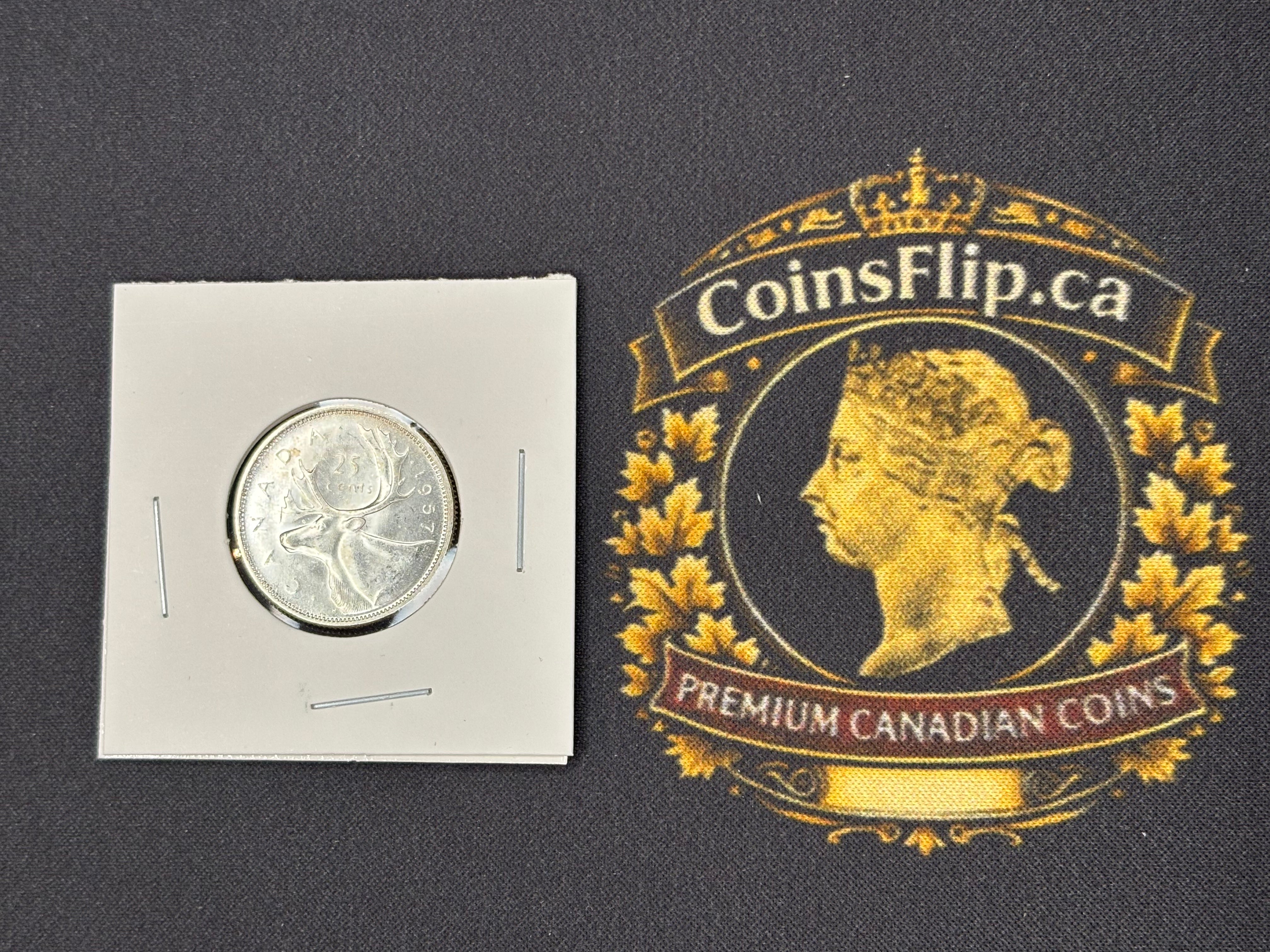 Canadian Silver Coin - 25 cents - 1957 MS63