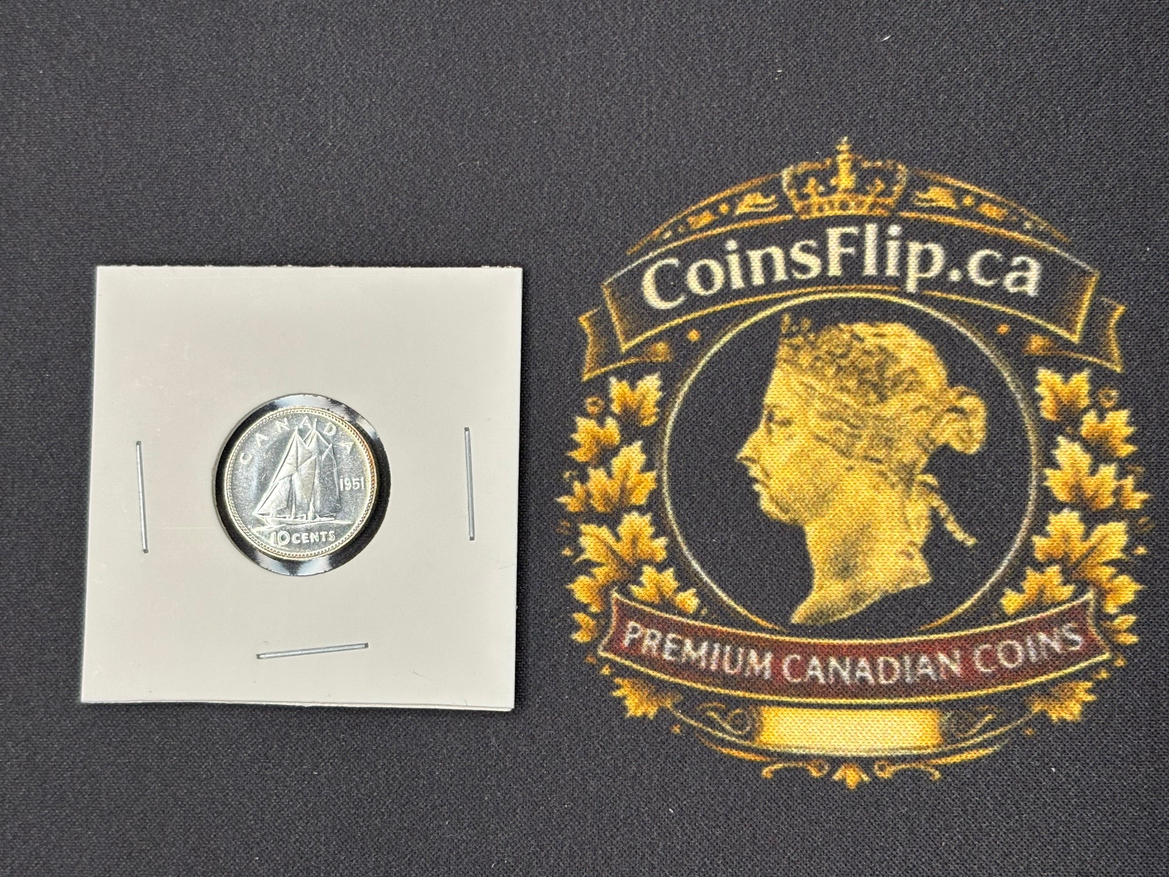Canadian Silver Coin - 10 cents - 1951 MS64