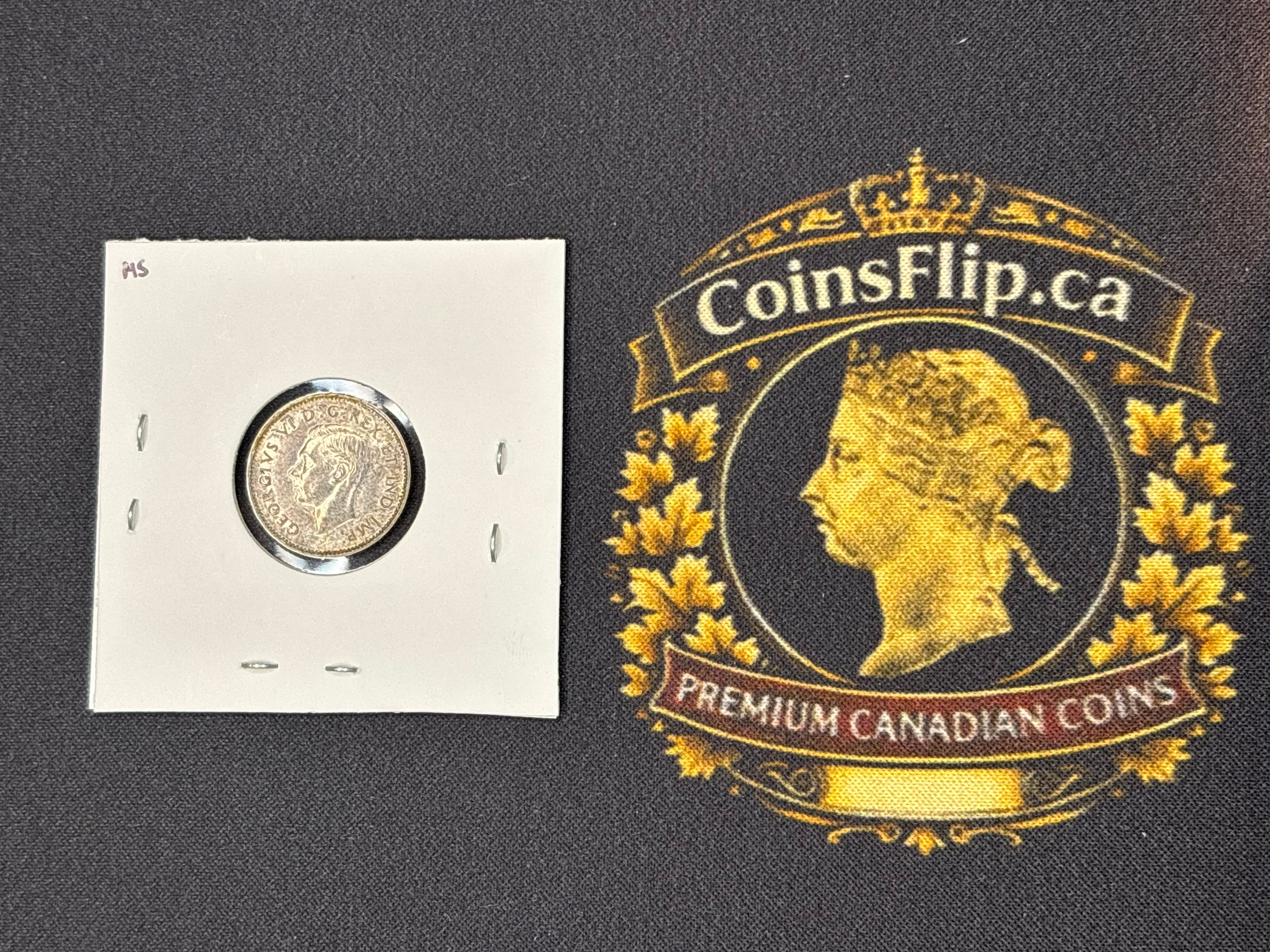 Canadian Silver Coin - 10 cents - 1947 ML MS60
