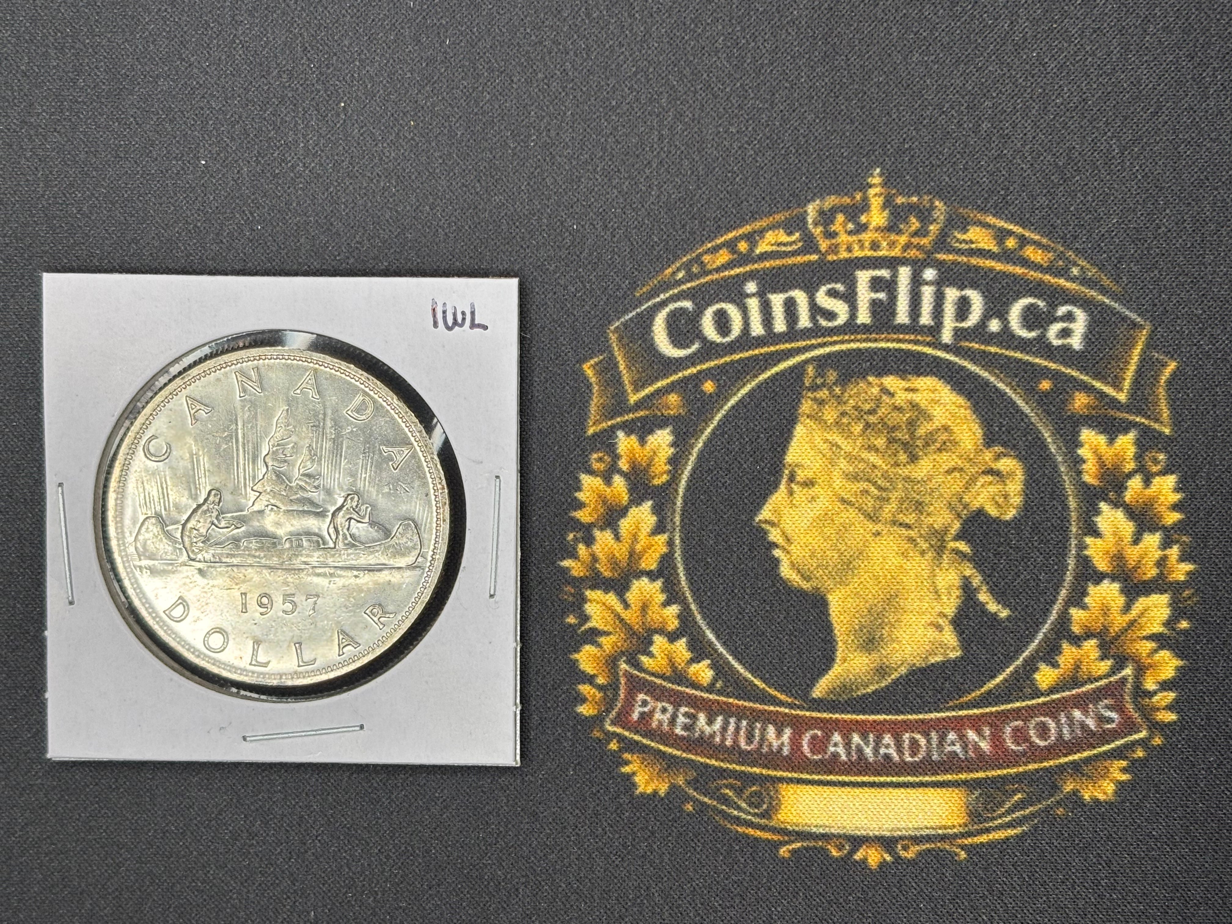 Canadian Silver Coin - Dollar - 1957 1WL